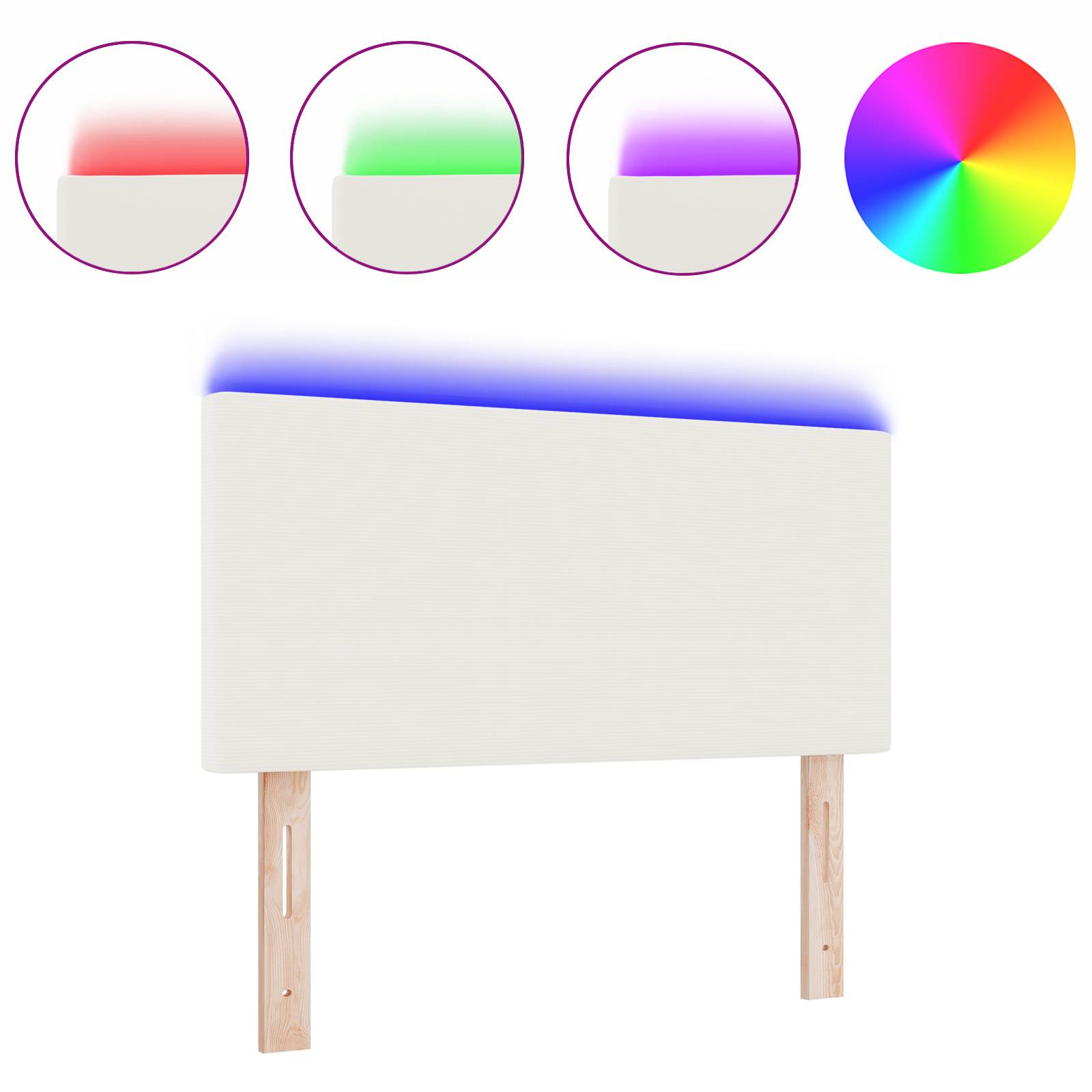 vidaXL LED Kopfteil Einfarbig Creme 100 cm Cordstoff