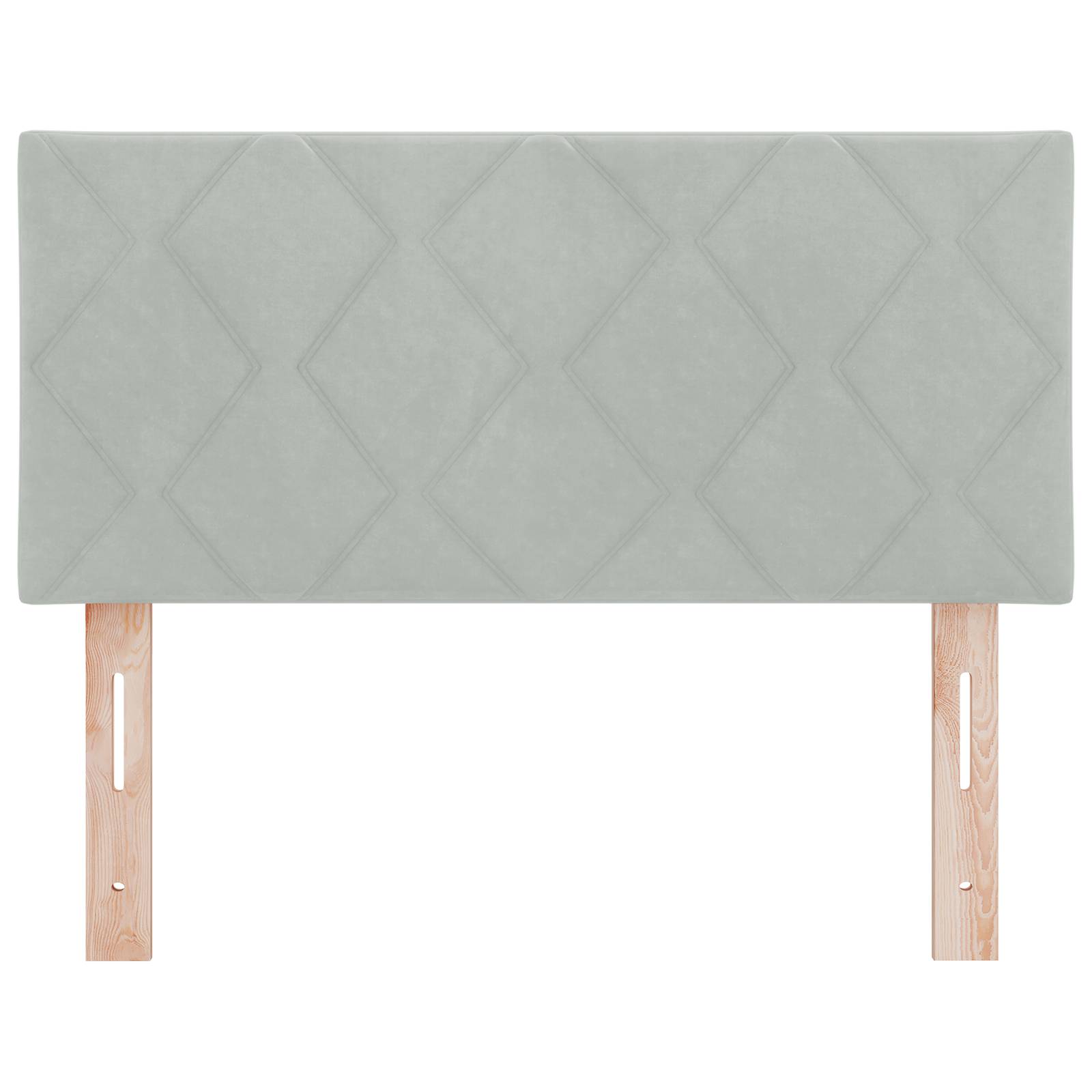vidaXL LED Kopfteil Diamantblöcke Design Hellgrau 90 cm Velours