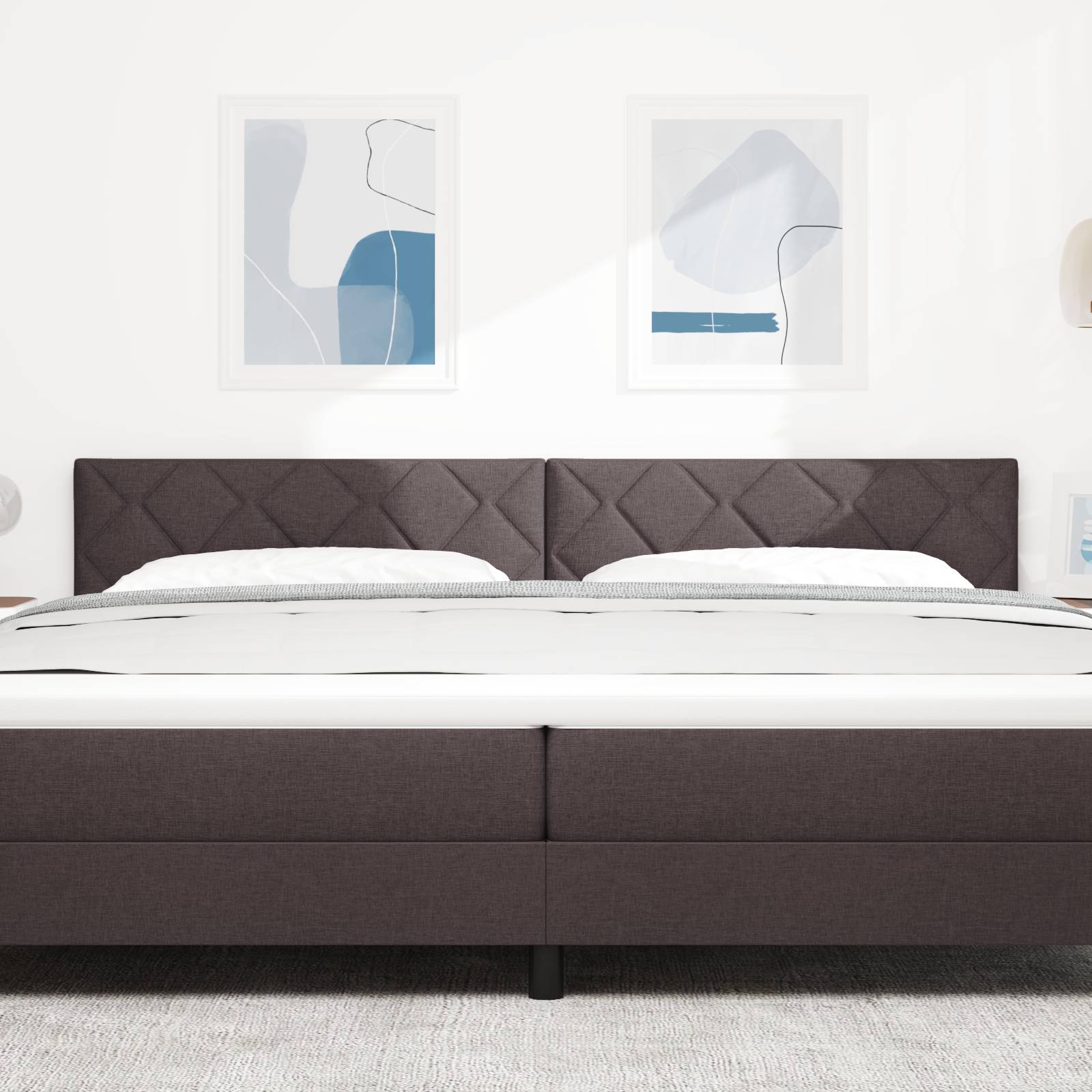 vidaXL LED Kopfteil Rautenmuster Dunkelbraun 200 cm Stoff