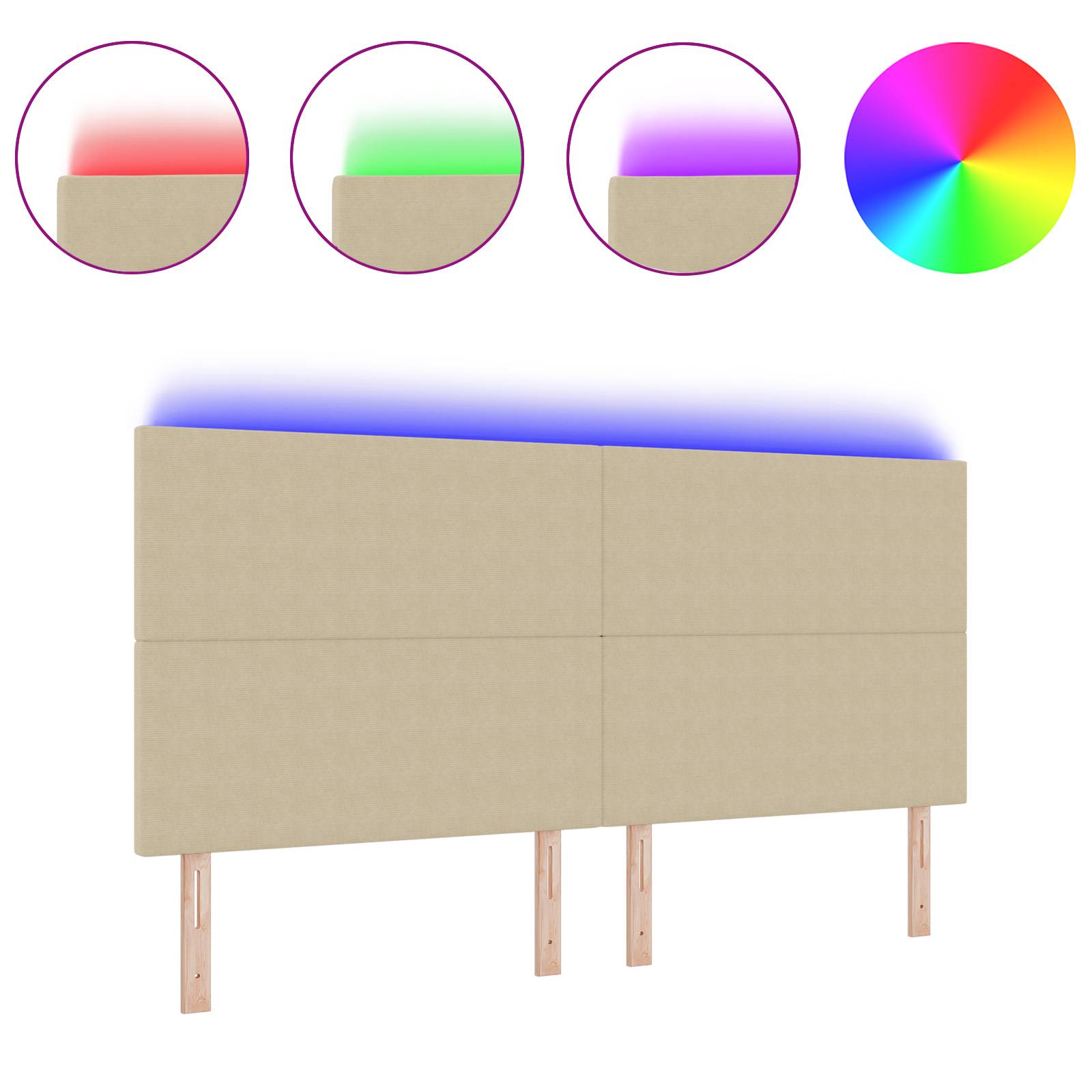 vidaXL LED Kopfteil Licht Grün Grau 100 cm aus Samt