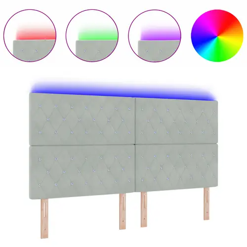 vidaXL LED Kopfteil Hellgrau 90 cm Samt vidaXL LED Kopfteil Hellgrau 90 cm Samt