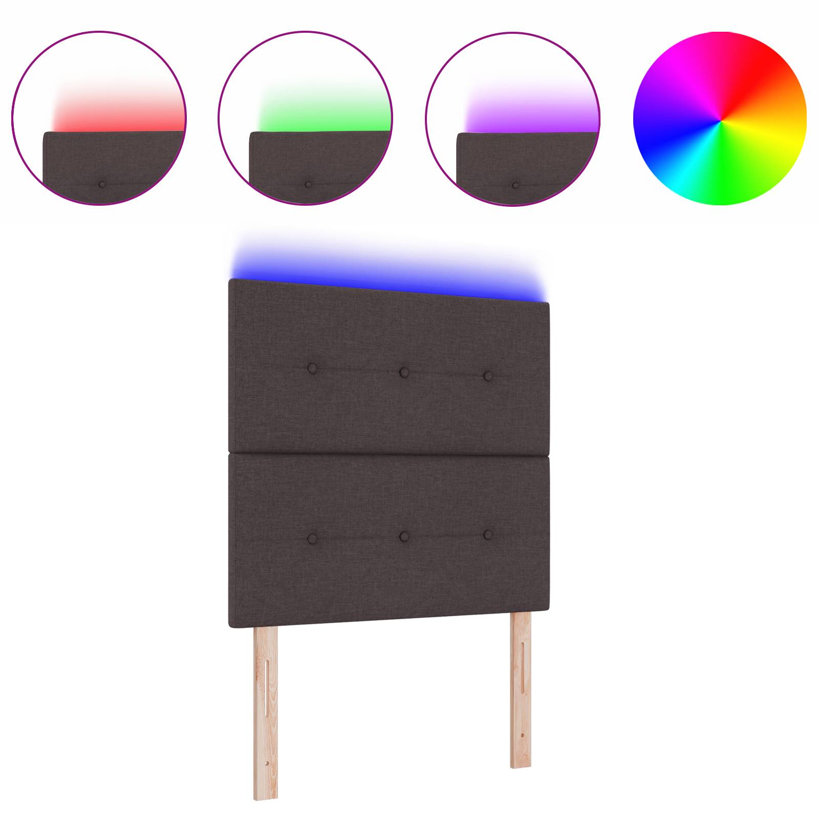 vidaXL LED Kopfteil Dunkelbraun 100 cm Stoff