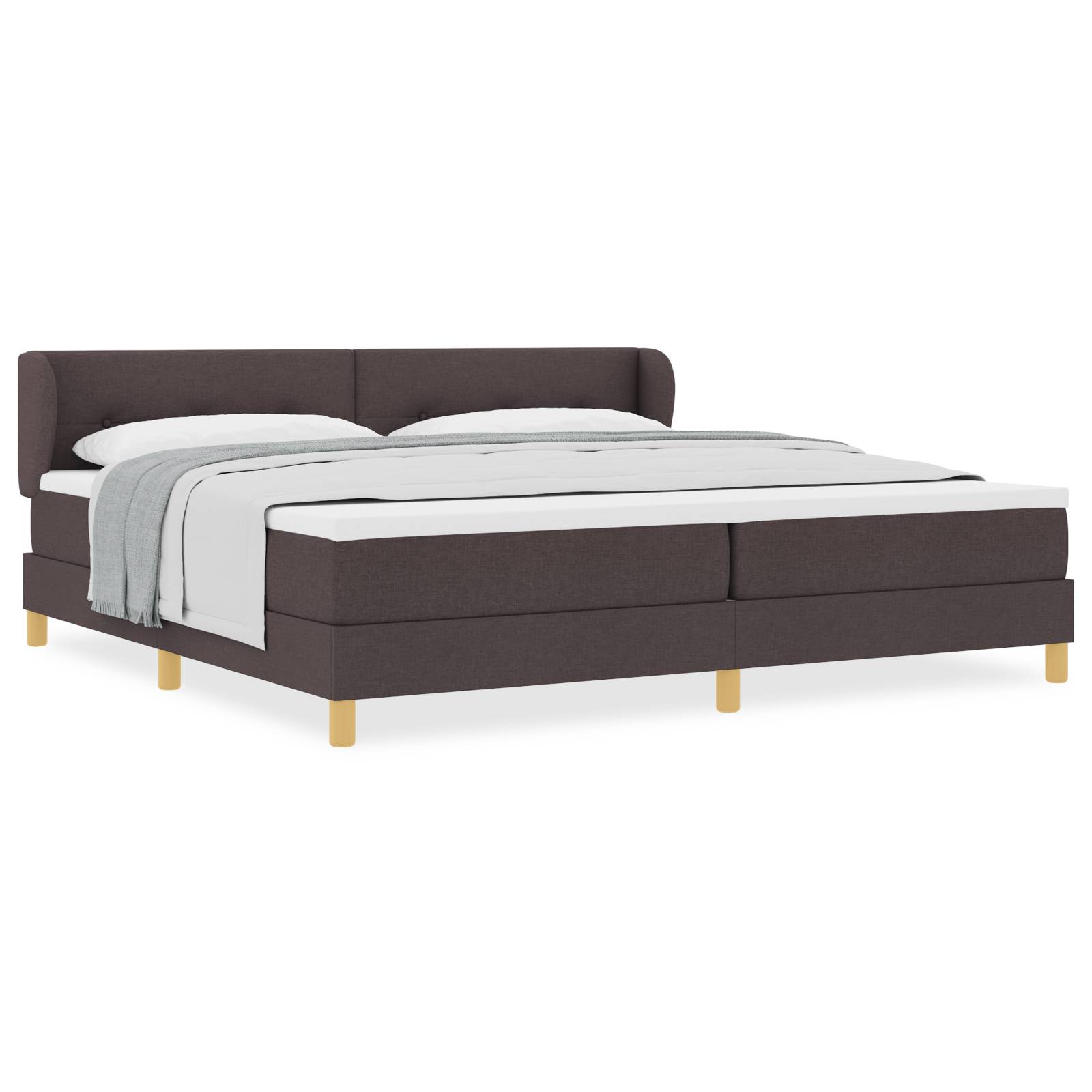 vidaXL Boxspringbett mit Matratze Dunkelbraun 200x200 cm Stoff