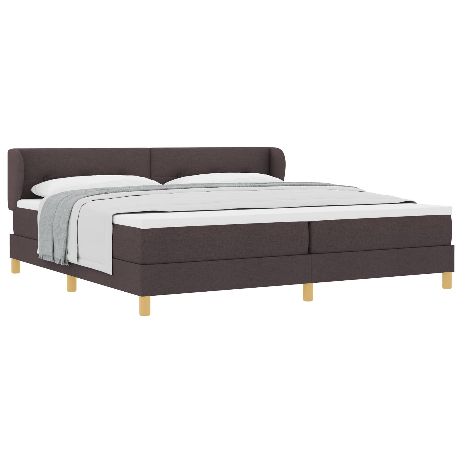 vidaXL Boxspringbett mit Matratze Dunkelbraun 200x200 cm Stoff