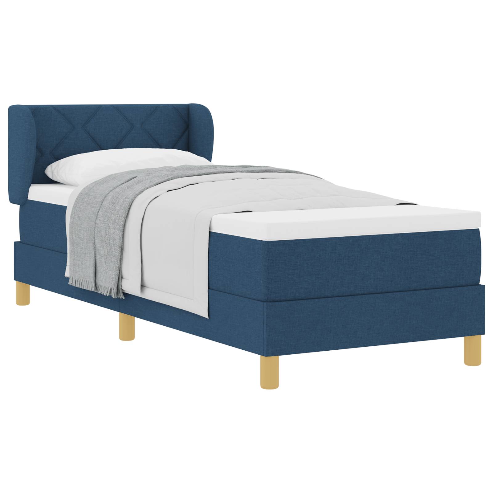 vidaXL Boxspringbett mit Matratze Blau 80x200 cm Stoff