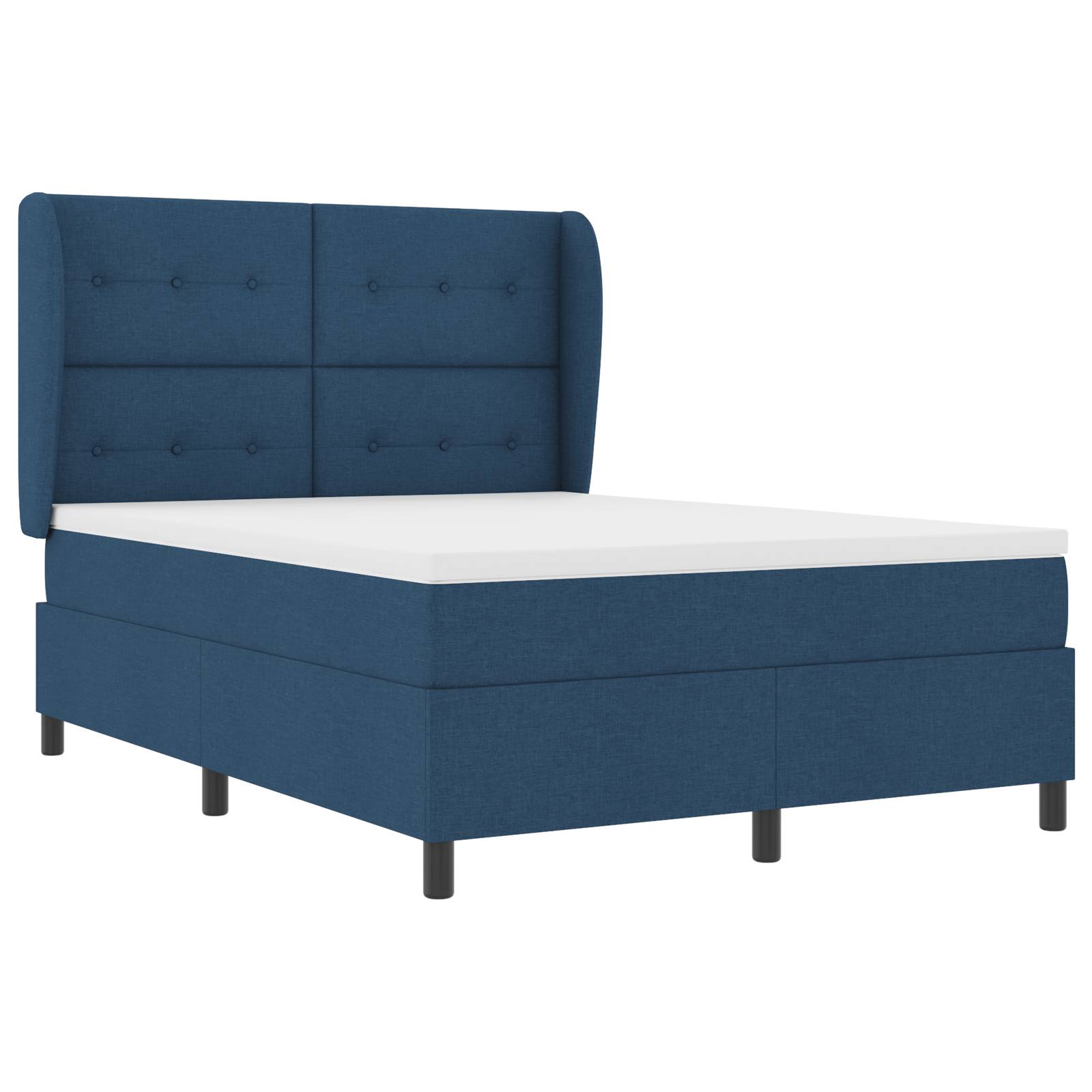 vidaXL Boxspringbett mit Matratze Blau 140x190 cm Stoff