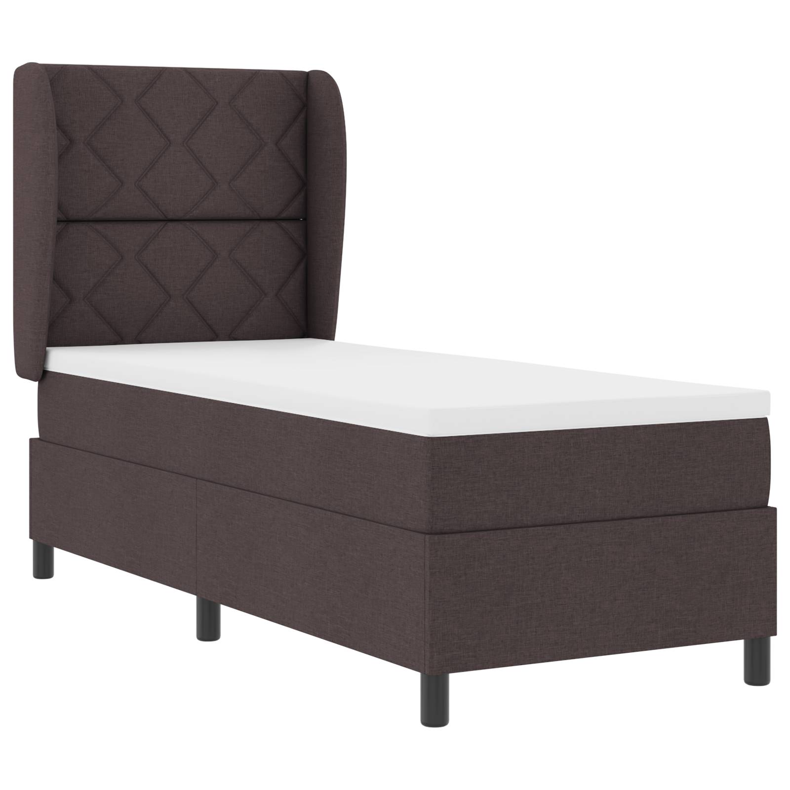 vidaXL Boxspringbett mit Matratze Dunkelbraun 80x200 cm Stoff