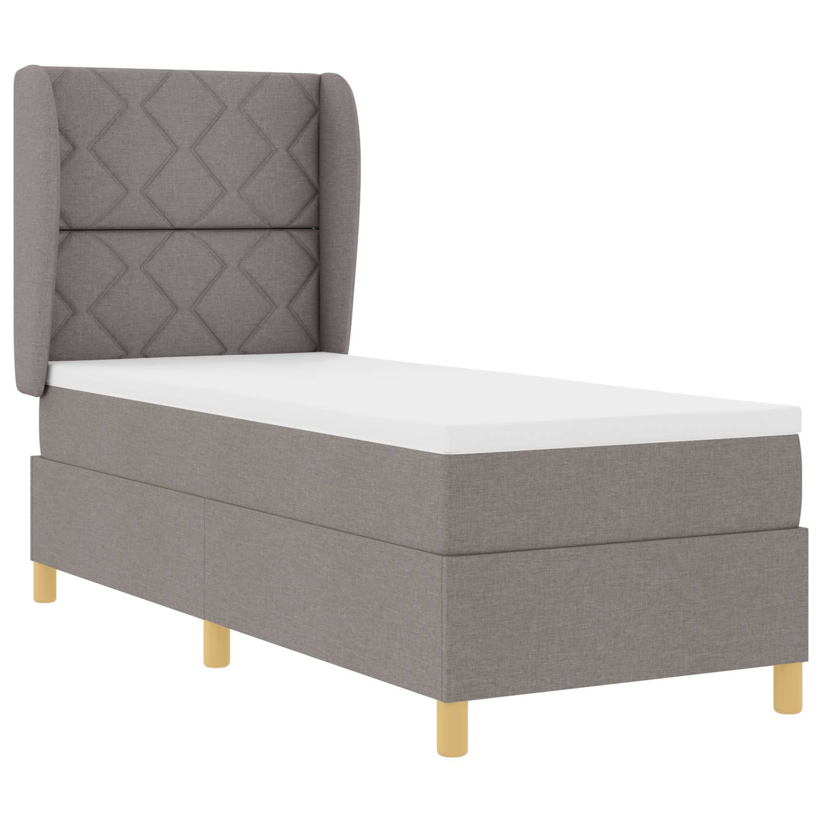vidaXL Boxspringbett mit Matratze Taupe 80x200 cm Stoff