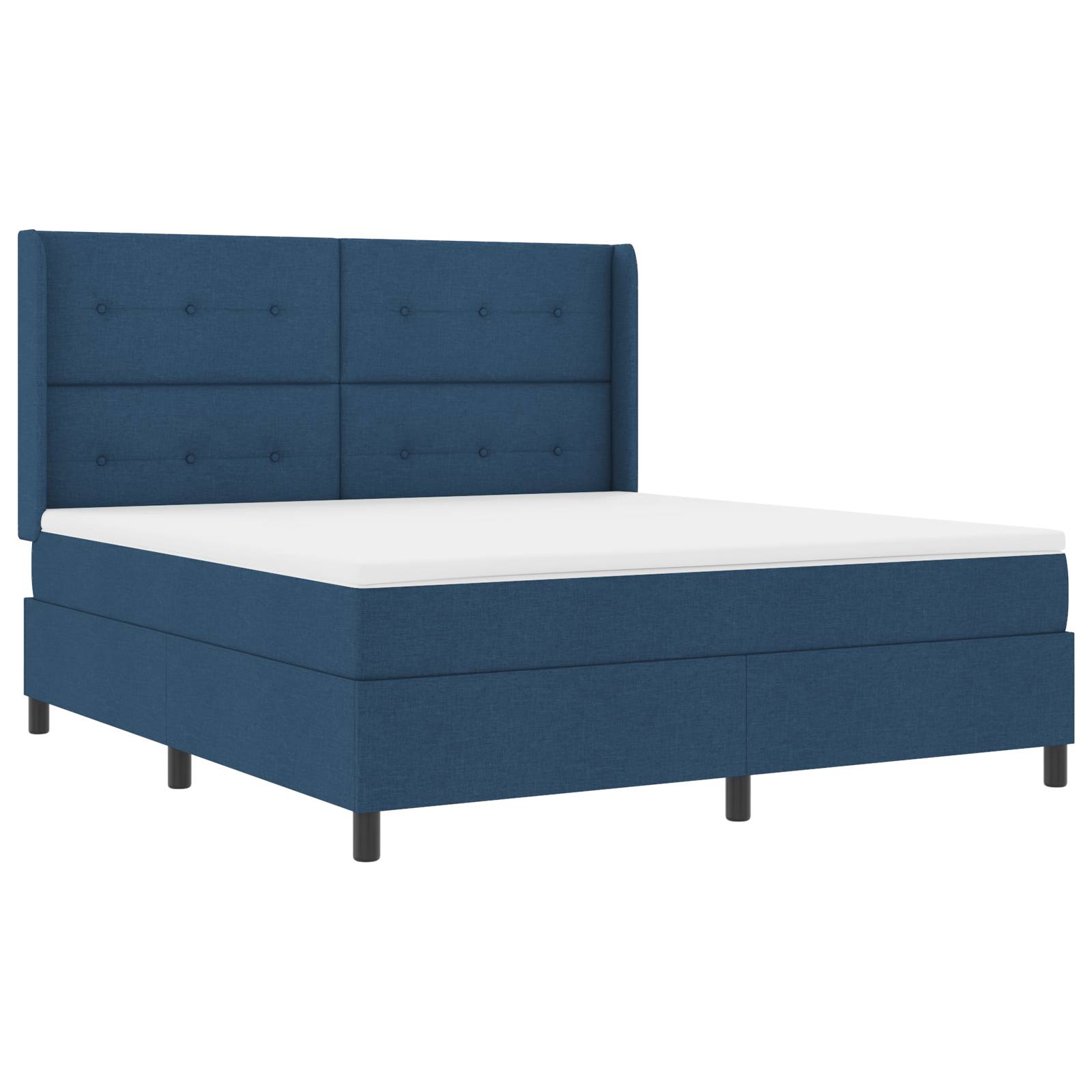 vidaXL LED Boxspringbett mit Matratze Blau 180x200 cm Stoff