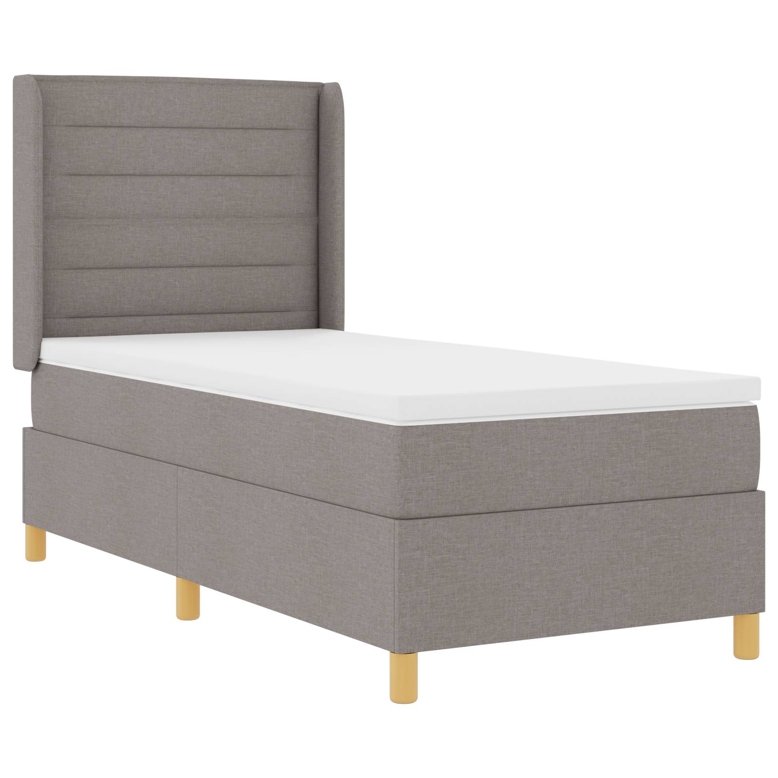vidaXL Boxspringbett mit Matratze Taupe 80x200 cm Stoff