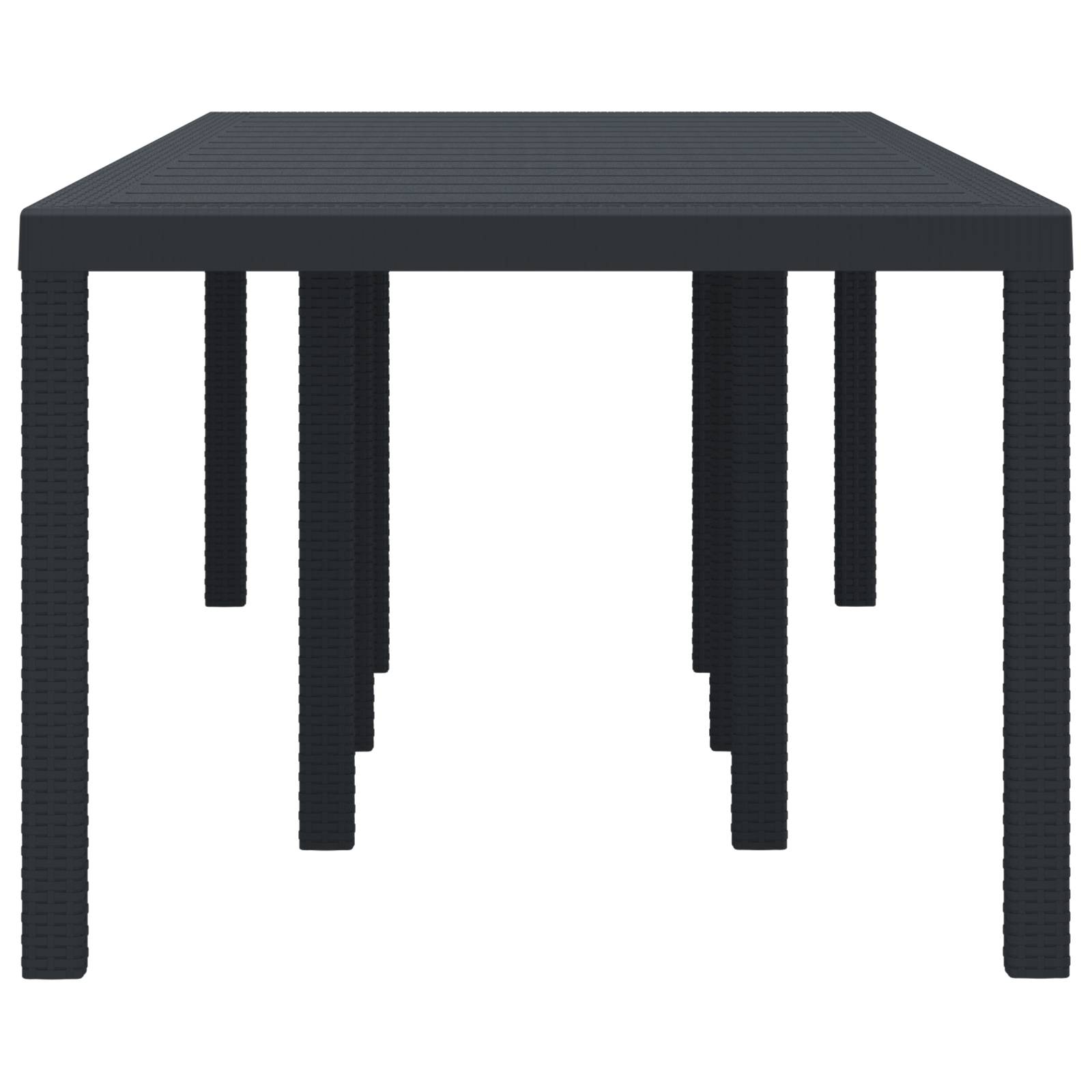 vidaXL Gartentisch Anthrazit 250x100x73 cm Poly Rattan