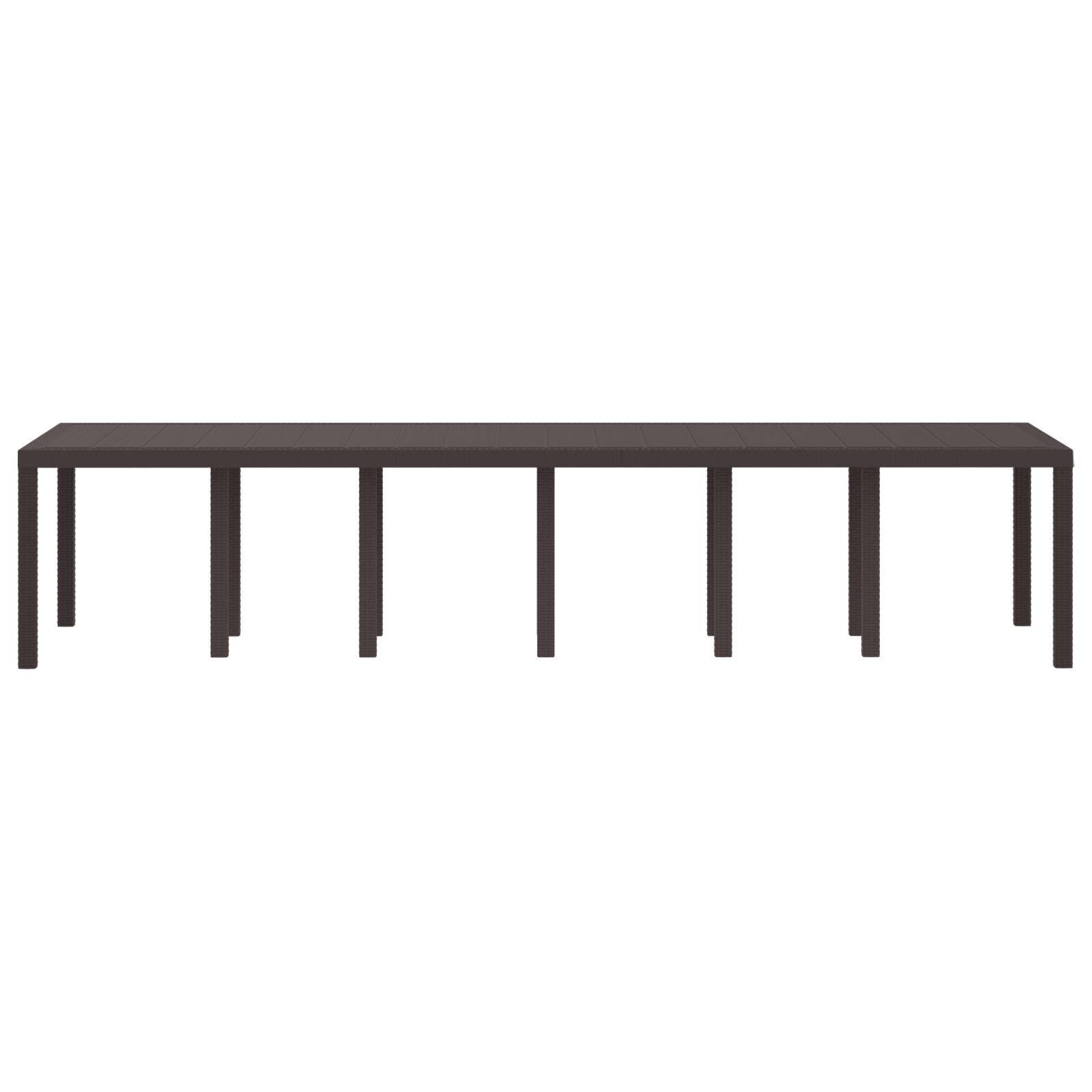 vidaXL Gartentisch Braun 350x100x73 cm Poly Rattan