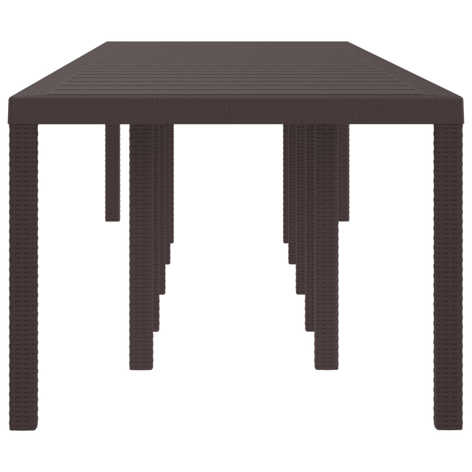 vidaXL Gartentisch Braun 350x100x73 cm Poly Rattan