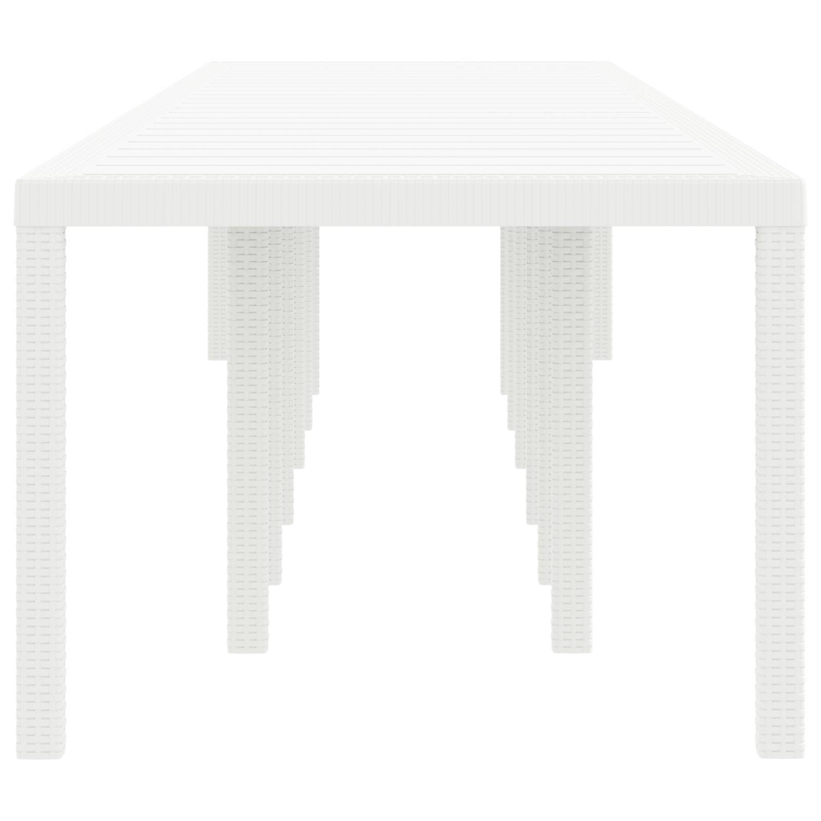 vidaXL Gartentisch Weiß 400x100x73 cm Poly Rattan
