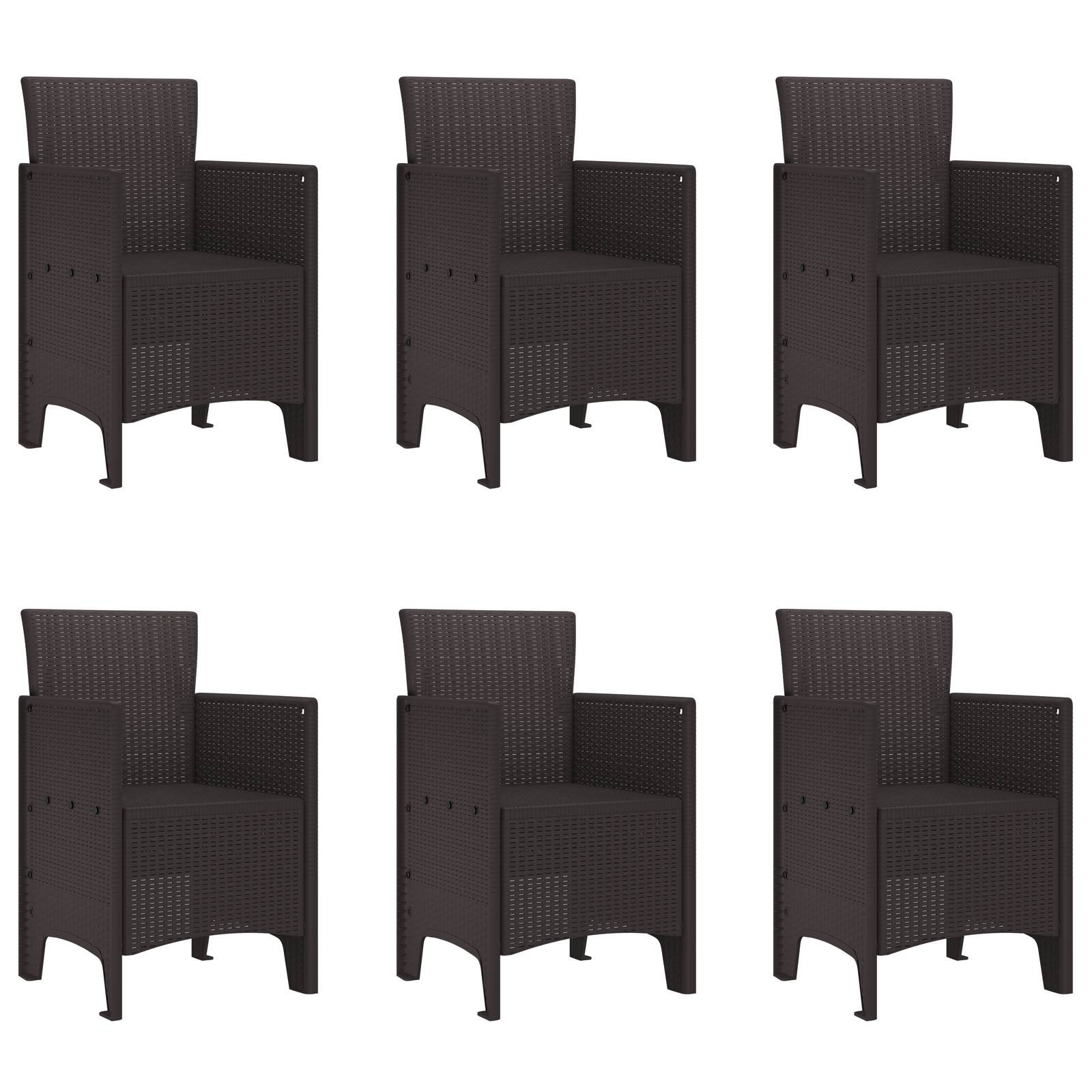 vidaXL 7-tlg. Garten-Essgruppe Braun Poly Rattan