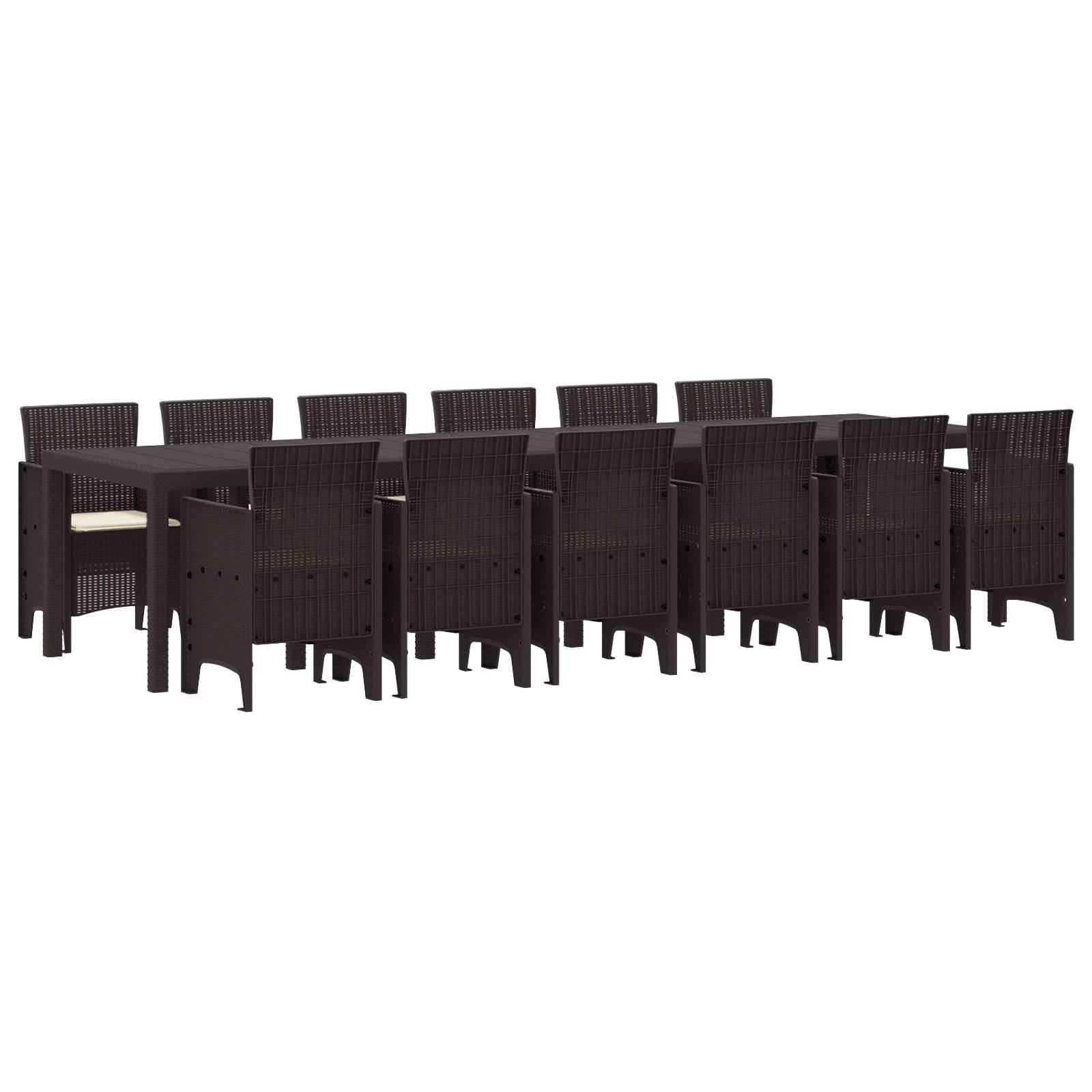 vidaXL Garten Essset Set von 5 Braun und cremeweiß Rattan Groß