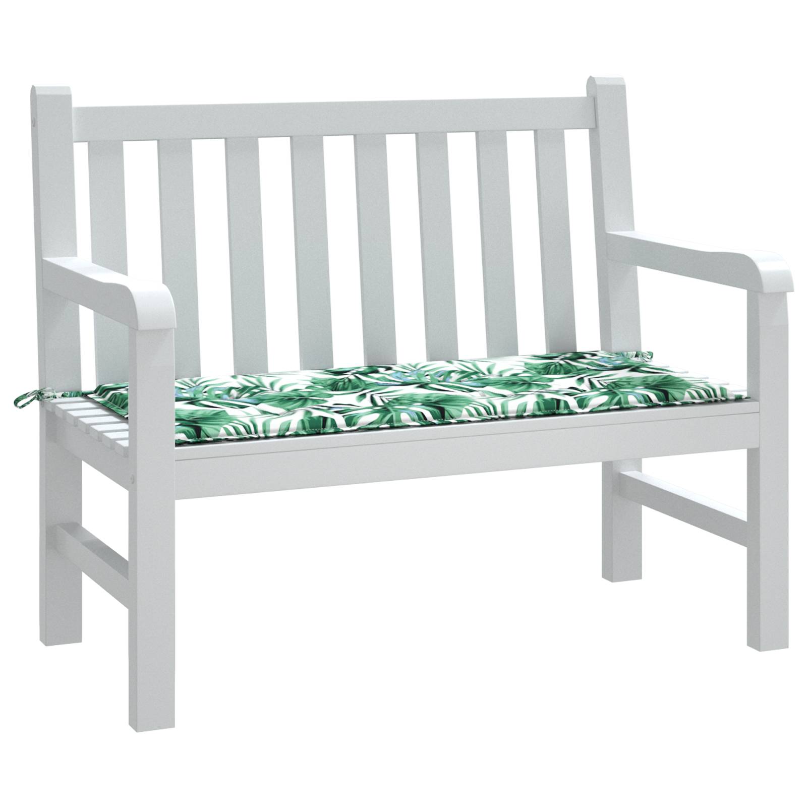 vidaXL Gartenbankkissen mit Blattmuster, 100x50x4 cm, Aus Oxford-Gewebe