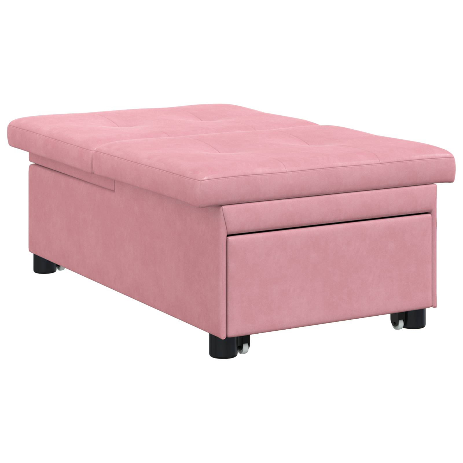 vidaXL Sofa Bett 3-in-1 Ausziehbares Design Rosa Velours