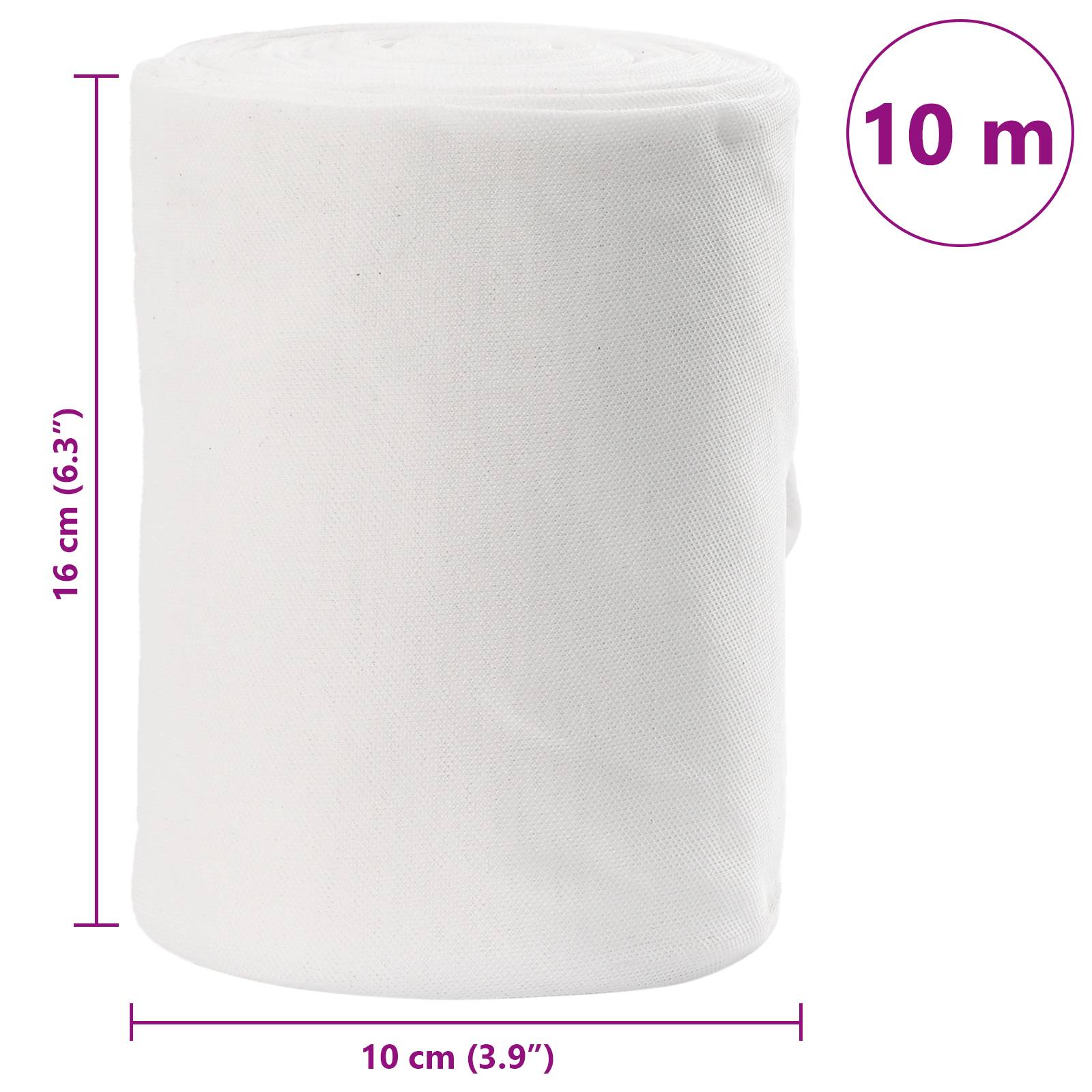 vidaXL Bastelstoffrolle - Weiß Vliesstoff Groß Bastelstoff Zylindrisch