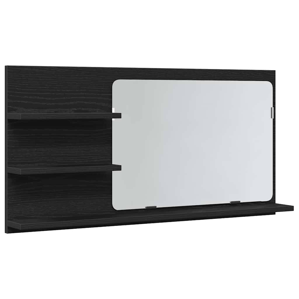 vidaXL Badezimmer-Spiegelschrank Schwarze Eiche 90 x 11 x 45 cm Holzwerkstoff
