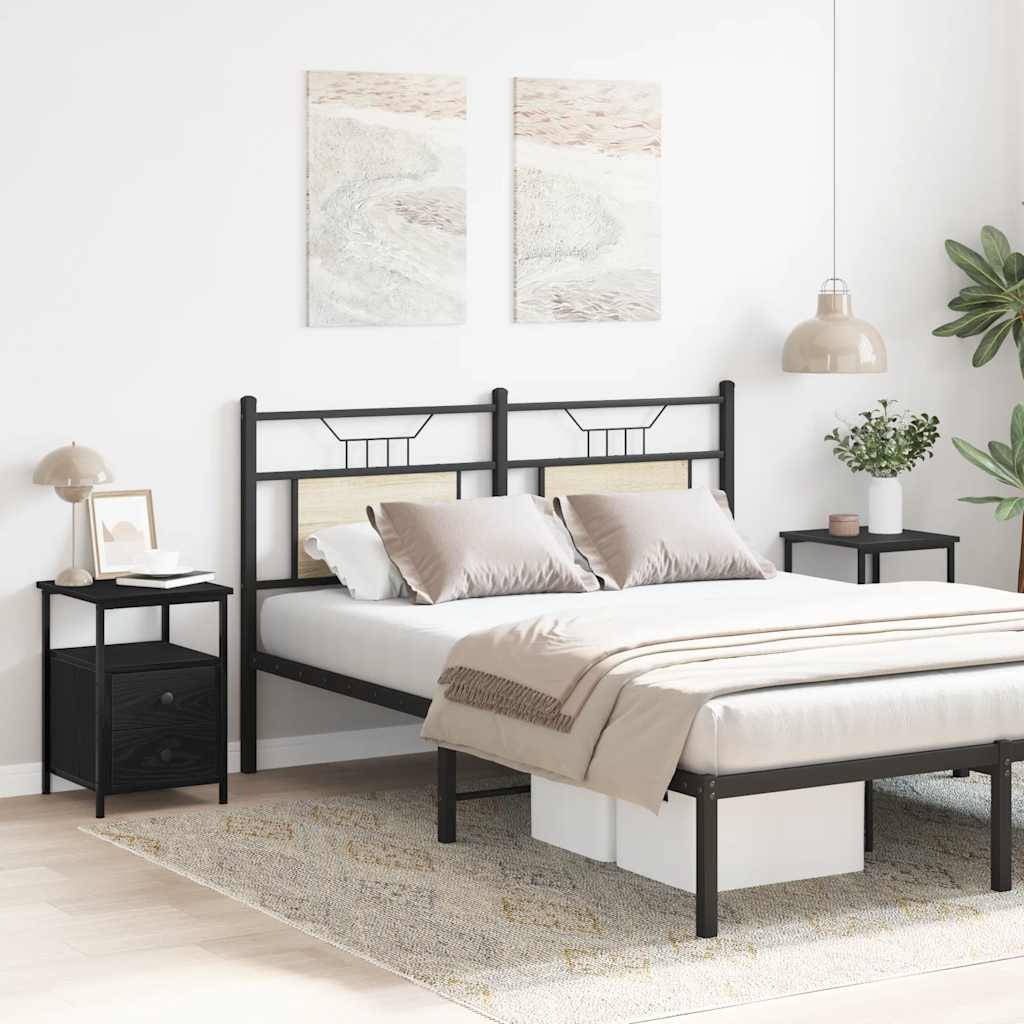 vidaXL Nachttische 2 Stk. Schwarze Eiche 34x35,5x50 cm Holzwerkstoff