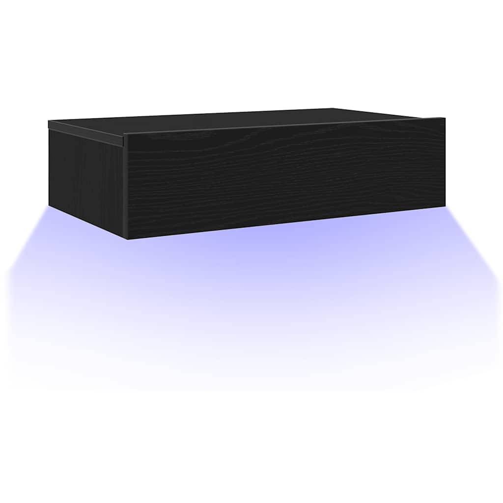 vidaXL TV-Schrank mit LED-Leuchten Schwarze Eiche 60 x 35 x 15,5 cm