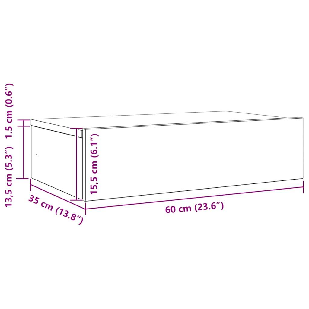 vidaXL TV-Schrank mit LED-Leuchten Schwarze Eiche 60 x 35 x 15,5 cm