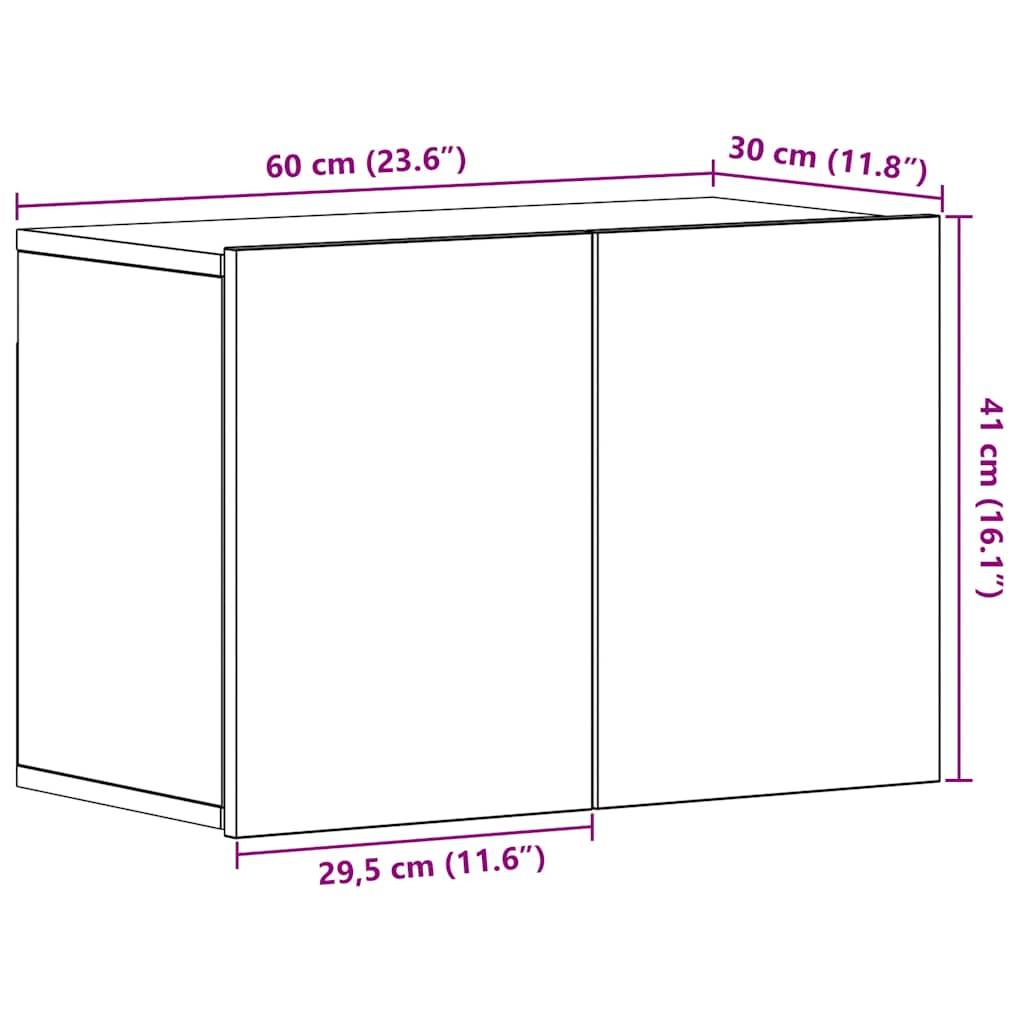 vidaXL TV-Schrank Schwarze Eiche 60 x 30 x 41 cm Holzwerkstoff