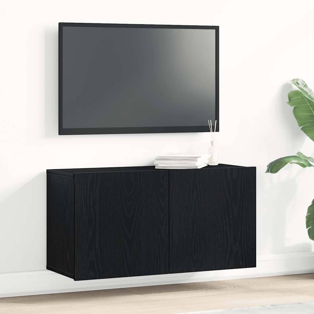 vidaXL TV-Schrank Schwarze Eiche 80 x 30 x 41 cm Holzwerkstoff