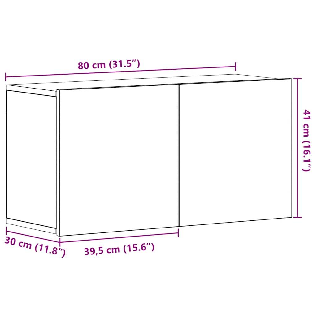 vidaXL TV-Schrank Schwarze Eiche 80 x 30 x 41 cm Holzwerkstoff