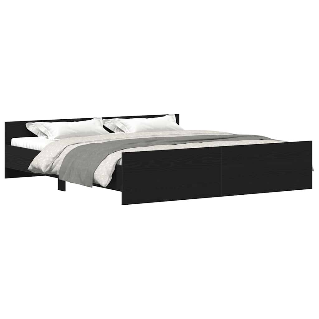 vidaXL Bettgestell ohne Matratze Schwarze Eiche 180x200 cm Holzwerkstoff