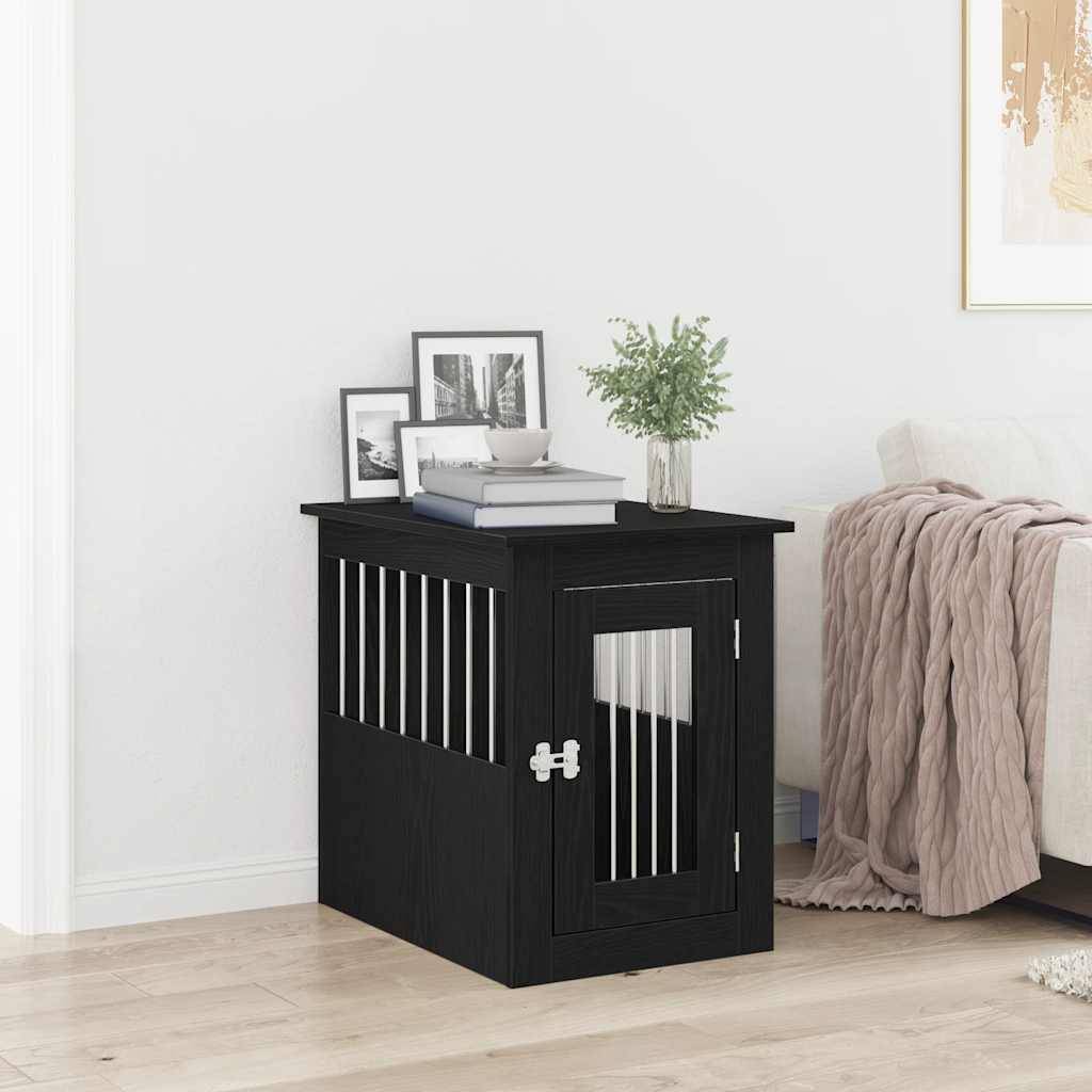vidaXL Hundebox-Möbel Schwarze Eiche 62 x 45 x 59 cm Holzwerkstoff