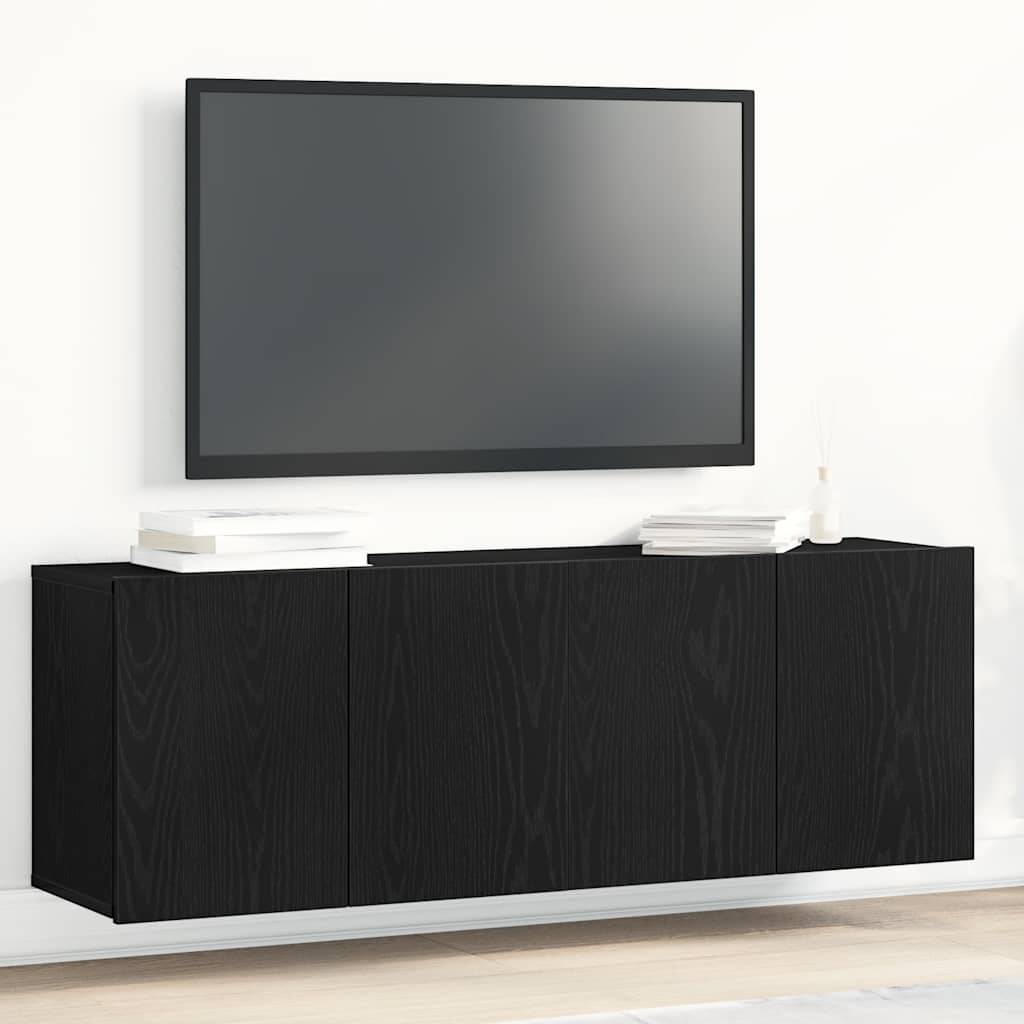 vidaXL TV-Schränke 2 Stk. Schwarze Eiche 120 x 30 x 41 cm Holzwerkstoff