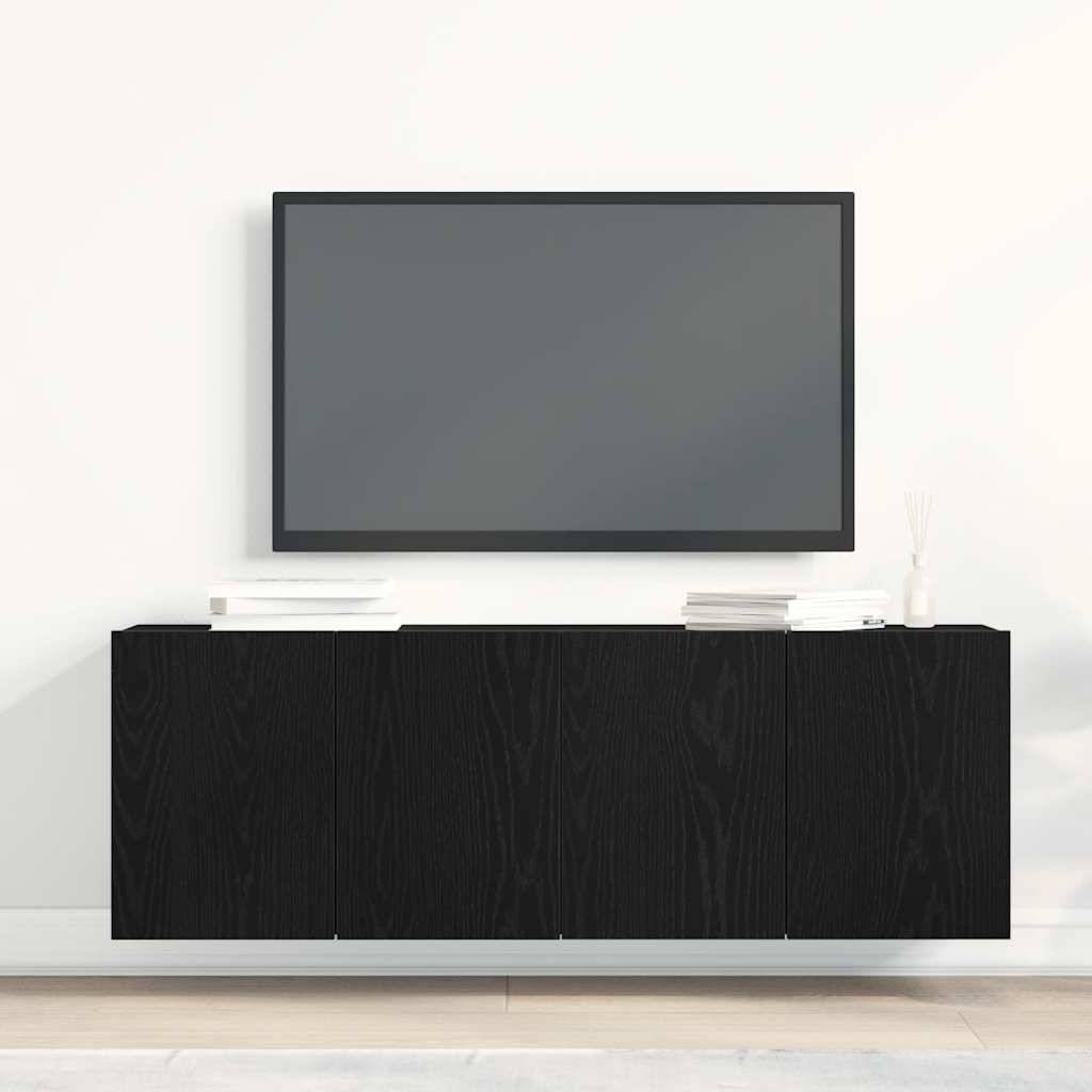 vidaXL TV-Schränke 2 Stk. Schwarze Eiche 120 x 30 x 41 cm Holzwerkstoff