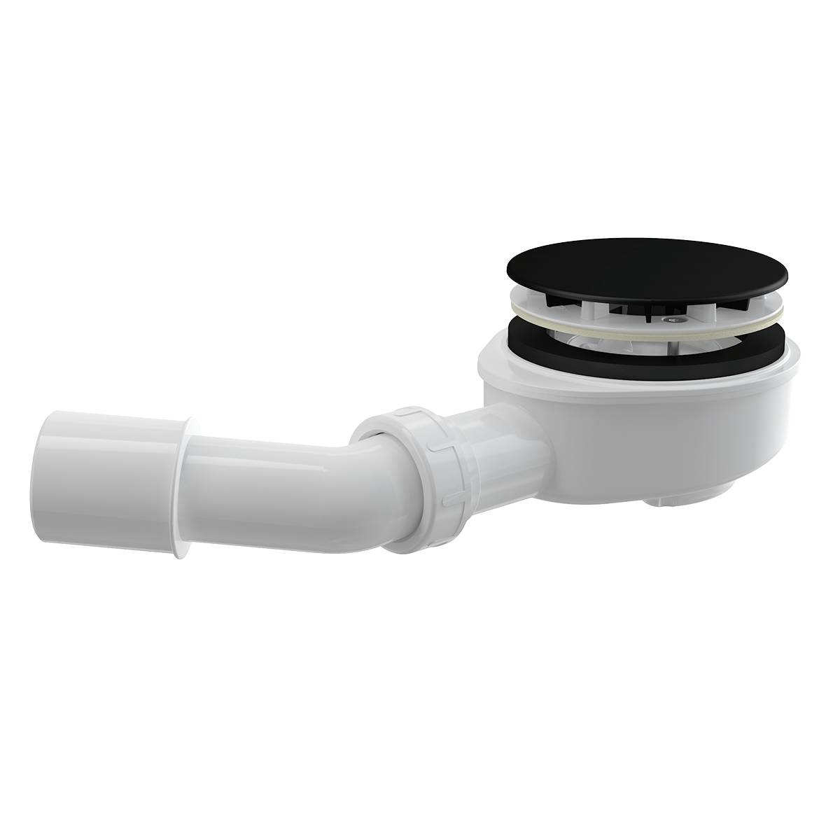 Alcadrain A492Black Ablaufgarnitur für die Duschwannen mit dicken Wänden, schwarz-matt Ø 90