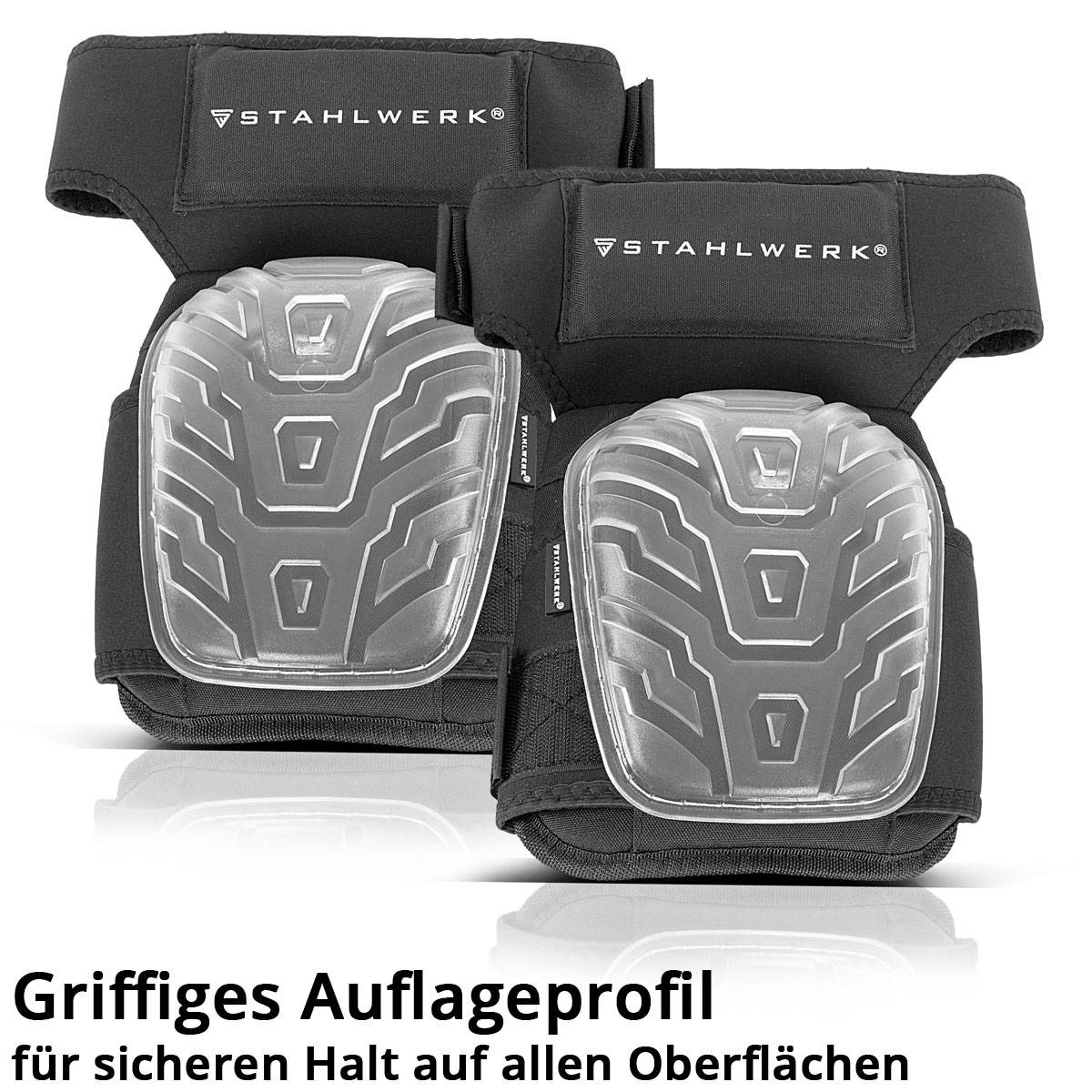 STAHLWERK Professionelle Knieschoner, formstabil, hochbelastbar und abriebfest