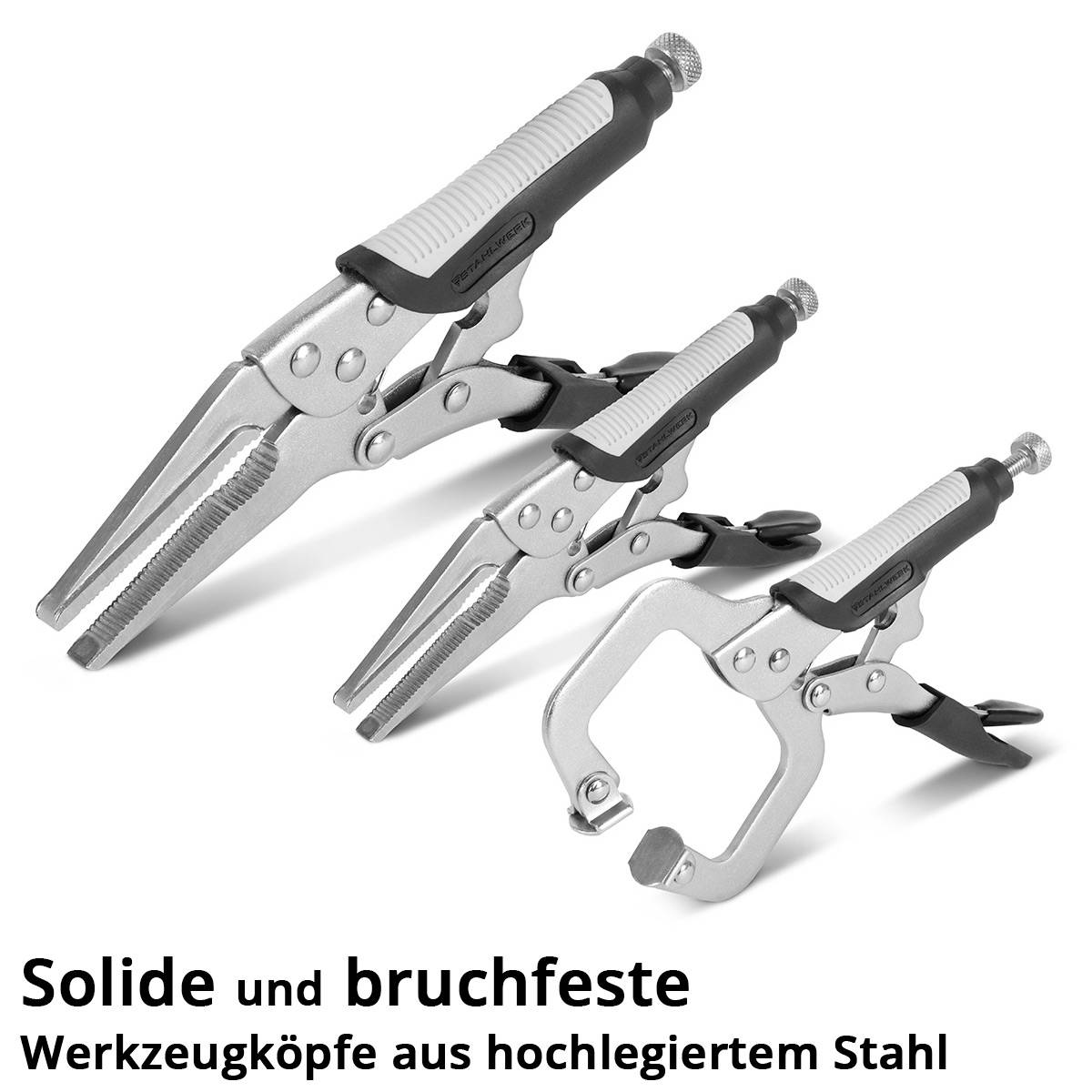 STAHLWERK Gripzangen Set 6-teilig Klemmbereich einstellbar