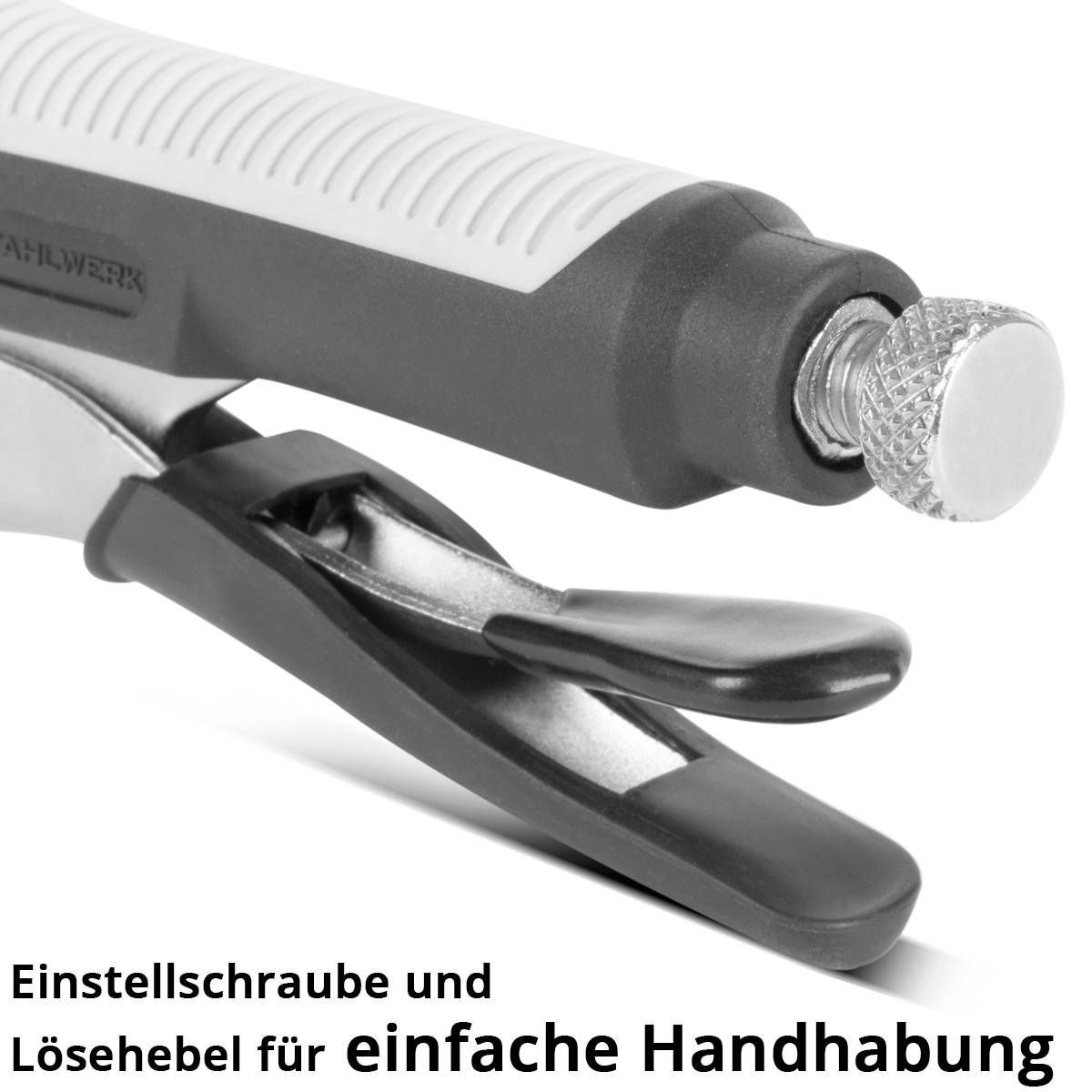 STAHLWERK Gripzangen Set 4-teilig C-Form 6 bis 14 Zoll inklusive Transportkoffer