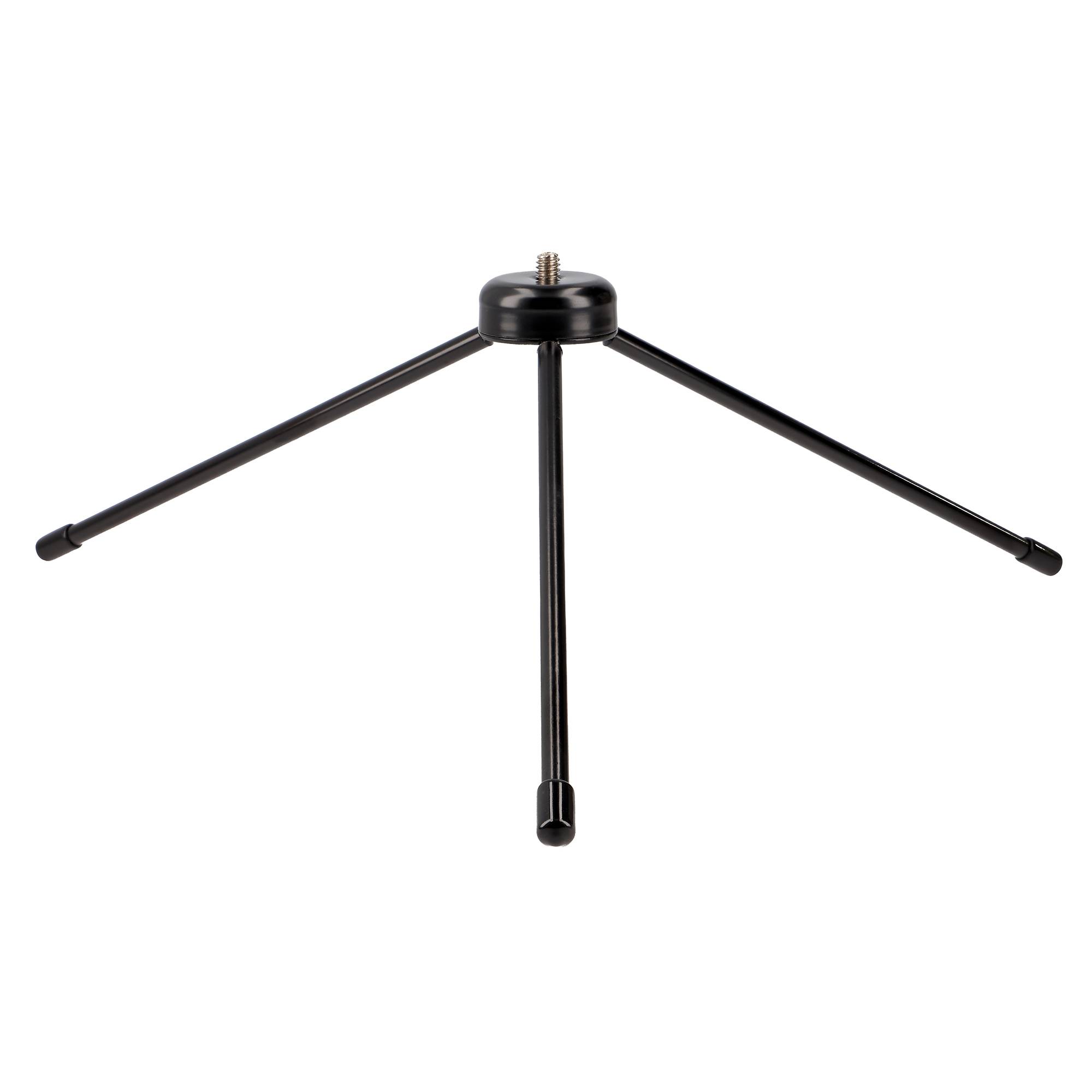 Kompaktes Alu Tischstativ 19cm 1/4 Zoll Gewinde klappbar Kamera Mikrofon LED Licht Streaming Fotografie