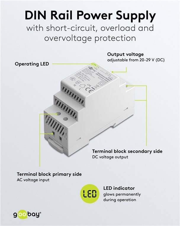 GOOBAY Hutschienen-Netzteil 74765, 24 V, 1,5 A, 36 W
