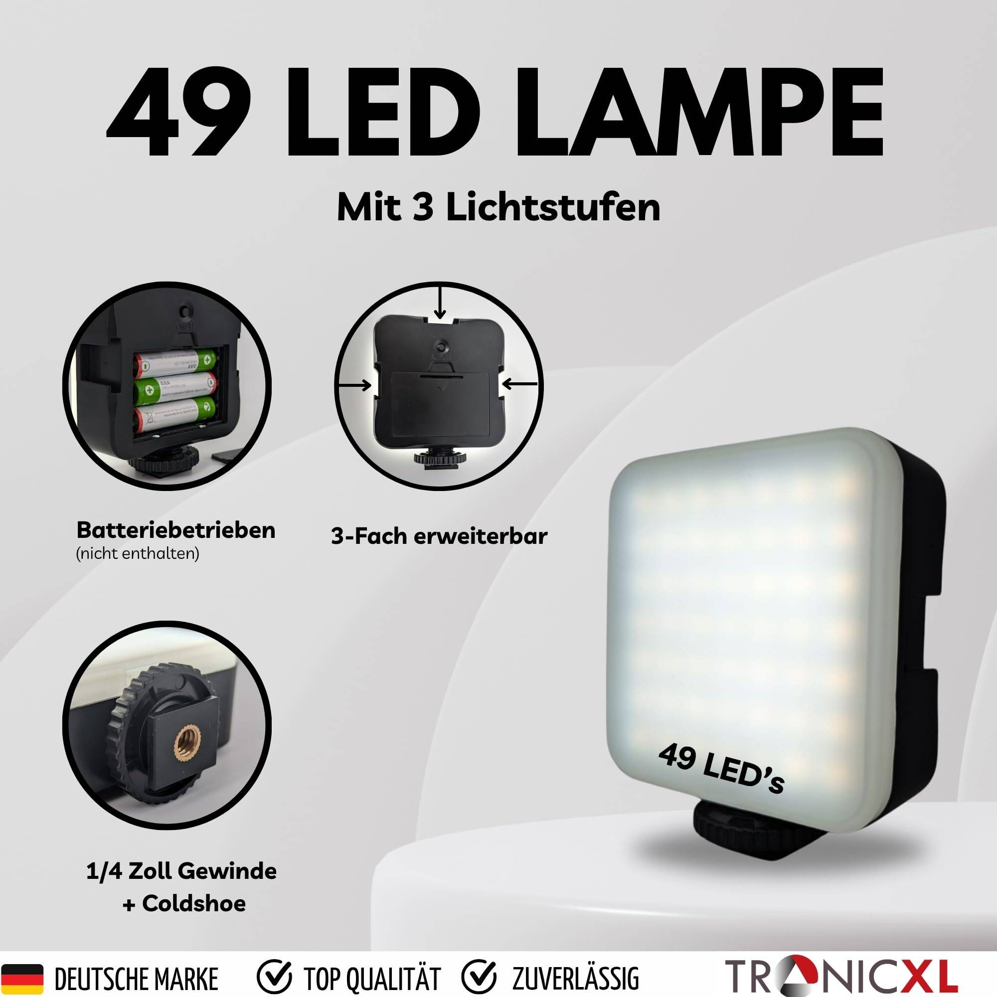 Smartphone Halterung Tisch drehbar + LED Lampe Videoleuchte Klemmstativ Tischklemme Tischständer