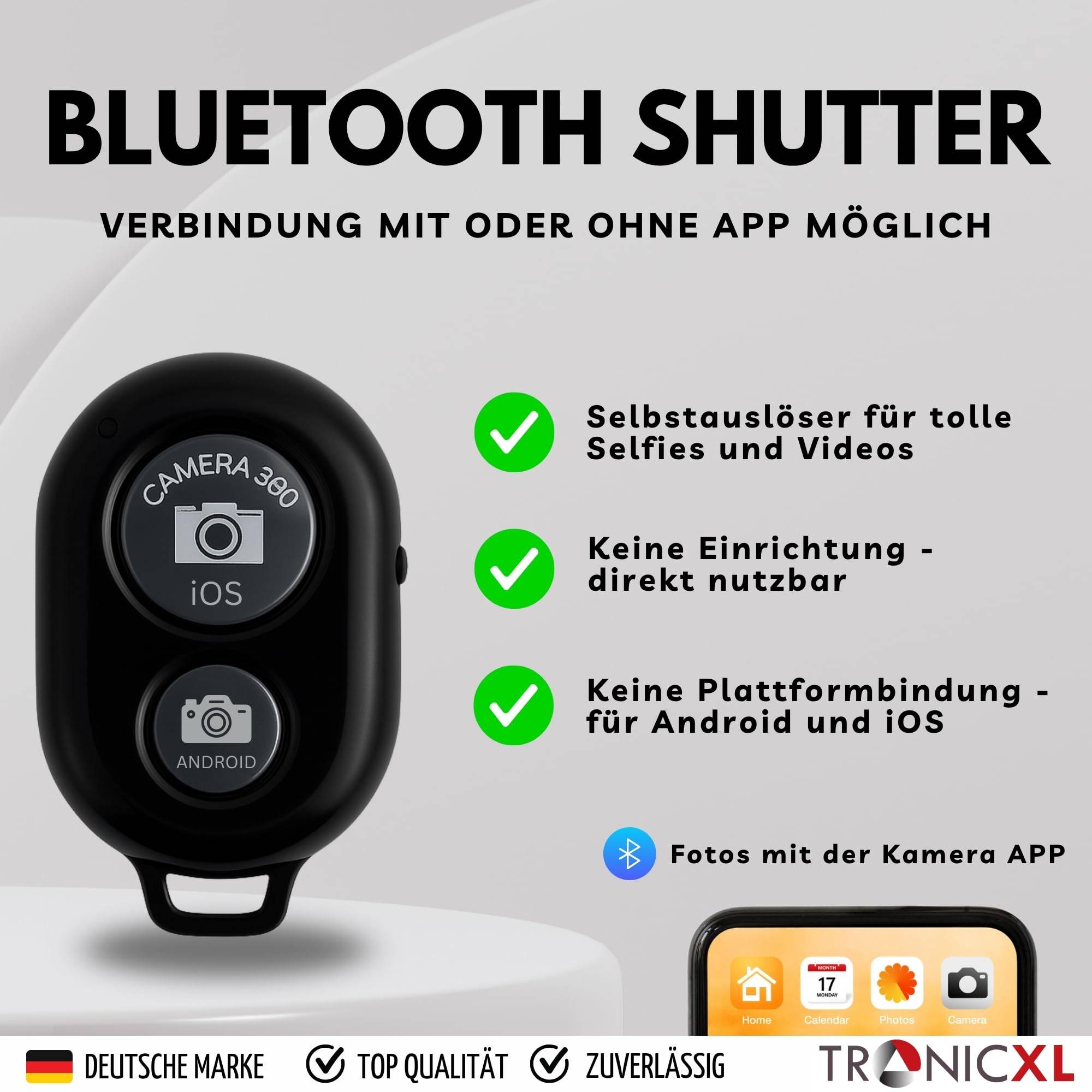 Ringlicht + Klemmhalterung + Selbstauslöser Bluetooth I Für Influencer Kit Selfie Klemmstativ Tisch Selfies Ring Lampe Leuchte LED Handyhalterung ko