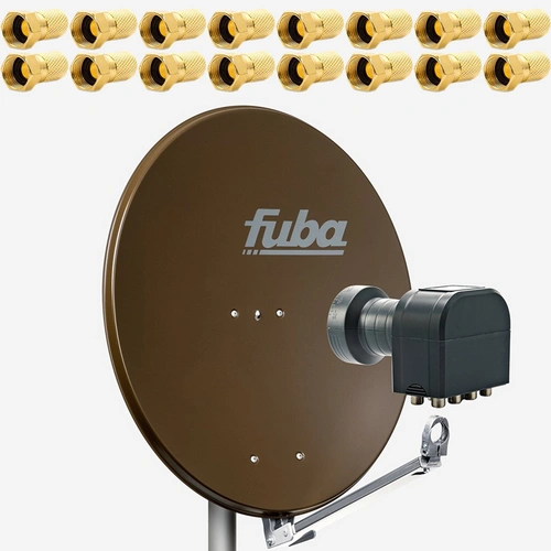 Premium X Set Fuba DAL 800 B 80cm Schüssel Alu Spiegel Braun mit DEK 818 Octo LNB 8 Teilnehmer HDTV 4K 3D kompatibel 16x F-Stecker Premium X Set Fuba DAL 800 B 80cm Schüssel Alu Spiegel Braun mit DEK 818 Octo LNB 8 Teilnehmer HDTV 4K 3D kompatibel 16x F-Stecker