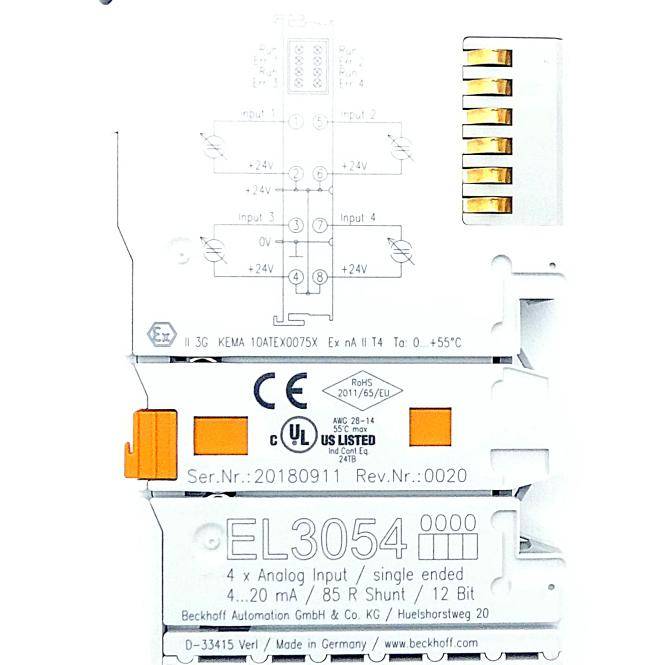 BECKHOFF 4-Kanal-Analog-Eingangsklemme (EL3054)