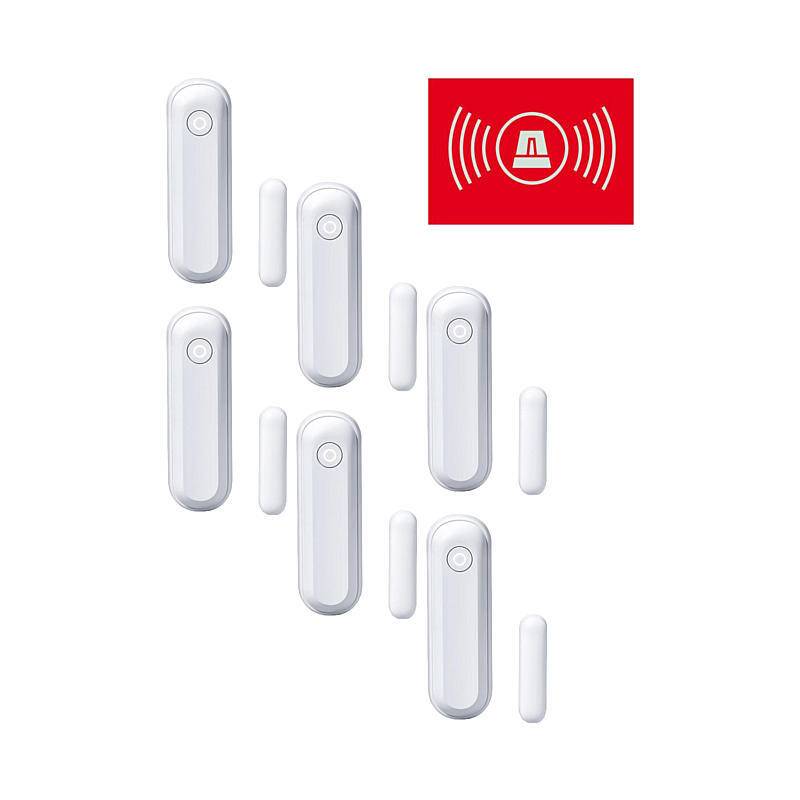 6er Set Lupusec Fenster-Türkontakt V2 weiss, Öffnungsmelder, Set | nach Richtlinien:EN 50131 Grad 2 | Einsatzgebiet:Tür