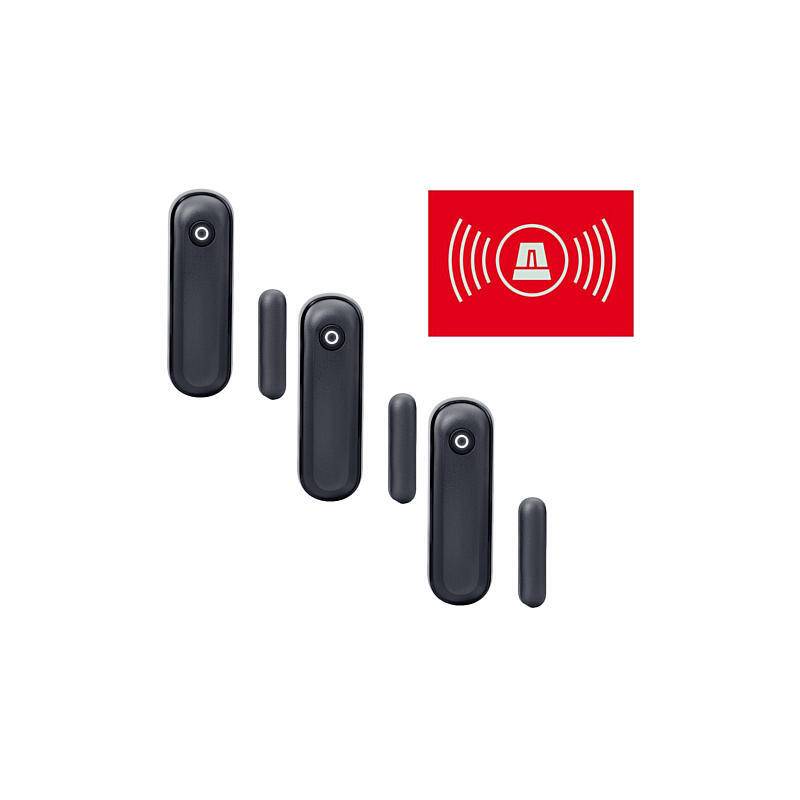 3er Set Lupusec Fenster-Türkontakt V2 anthrazit, Öffnungsmelder, Set | nach Richtlinien:EN 50131 Grad 2 | Einsatzgebiet