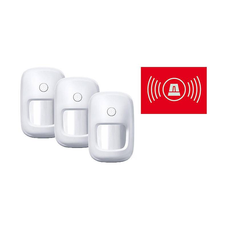 3er Set Lupusec PIR-Bewegungsmelder V2, Bewegungsmelder, Set | nach Richtlinien:EN 50131 Grad 2 | Einsatzgebiet:Wohnrau