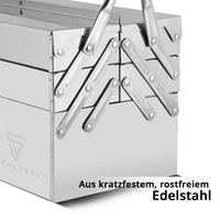 STAHLWERK Werkzeugkasten Edelstahl Werkzeugkiste leer Werkzeugbox STAHLWERK Werkzeugkasten Edelstahl Werkzeugkiste leer Werkzeugbox
