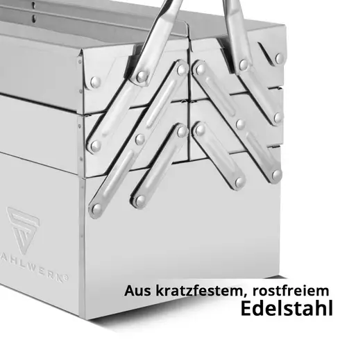STAHLWERK Werkzeugkasten Edelstahl Werkzeugkiste leer Werkzeugbox STAHLWERK Werkzeugkasten Edelstahl Werkzeugkiste leer Werkzeugbox