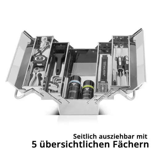 STAHLWERK Werkzeugkasten Edelstahl Werkzeugkiste leer Werkzeugbox STAHLWERK Werkzeugkasten Edelstahl Werkzeugkiste leer Werkzeugbox